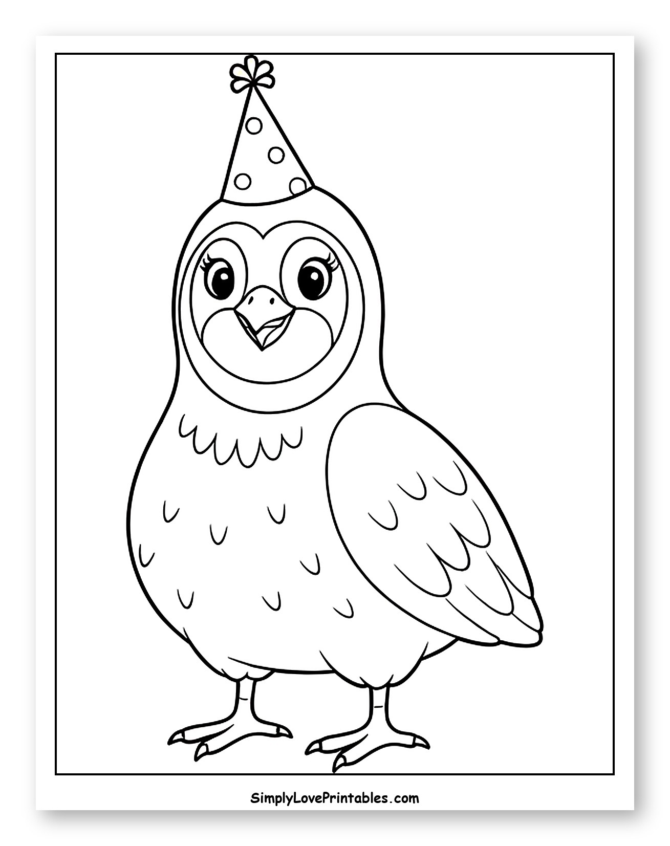 Cute Quail Wearing a Party Hat