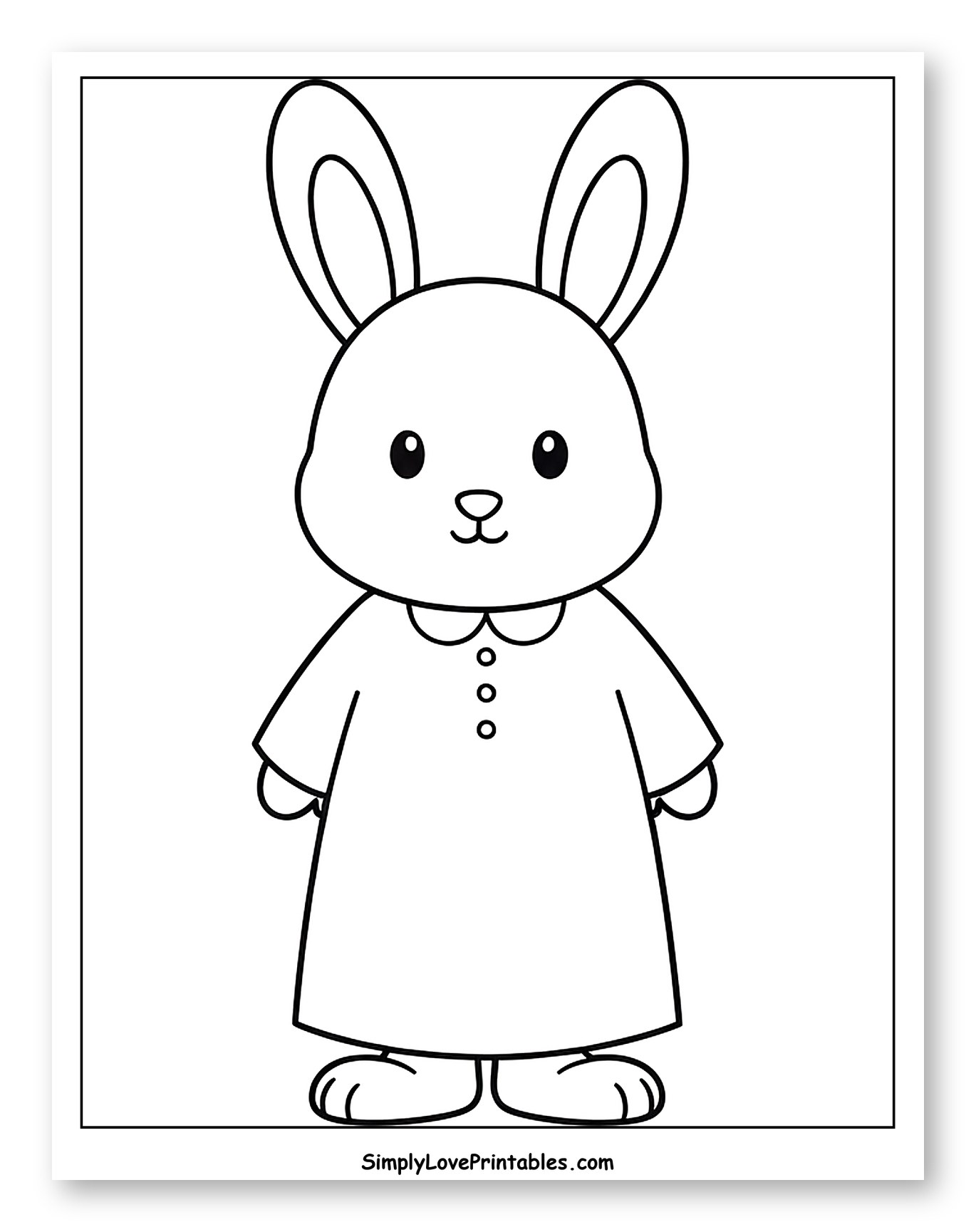Cute Rabbit Wearing Pajamas