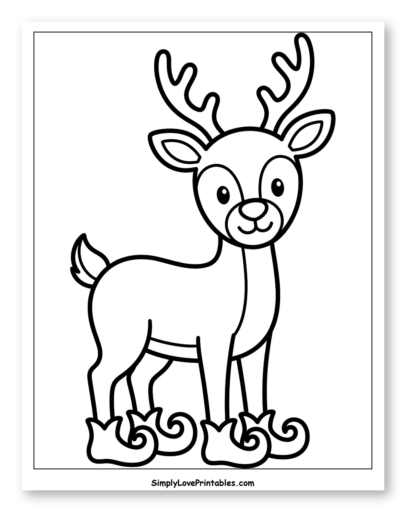 Cute Reindeer Wearing Jolly Elf Boots