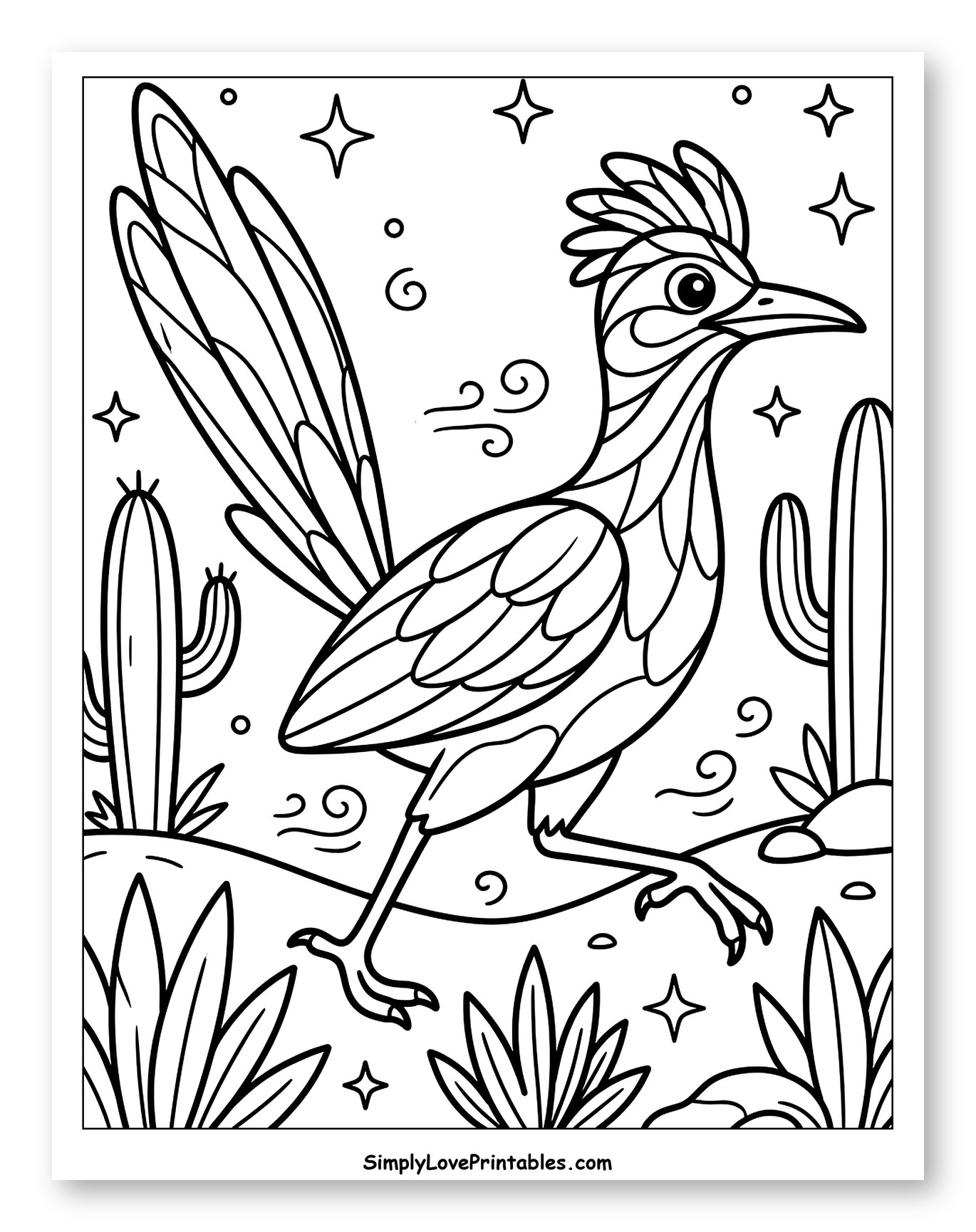 Cute Roadrunner in a Desert Landscape