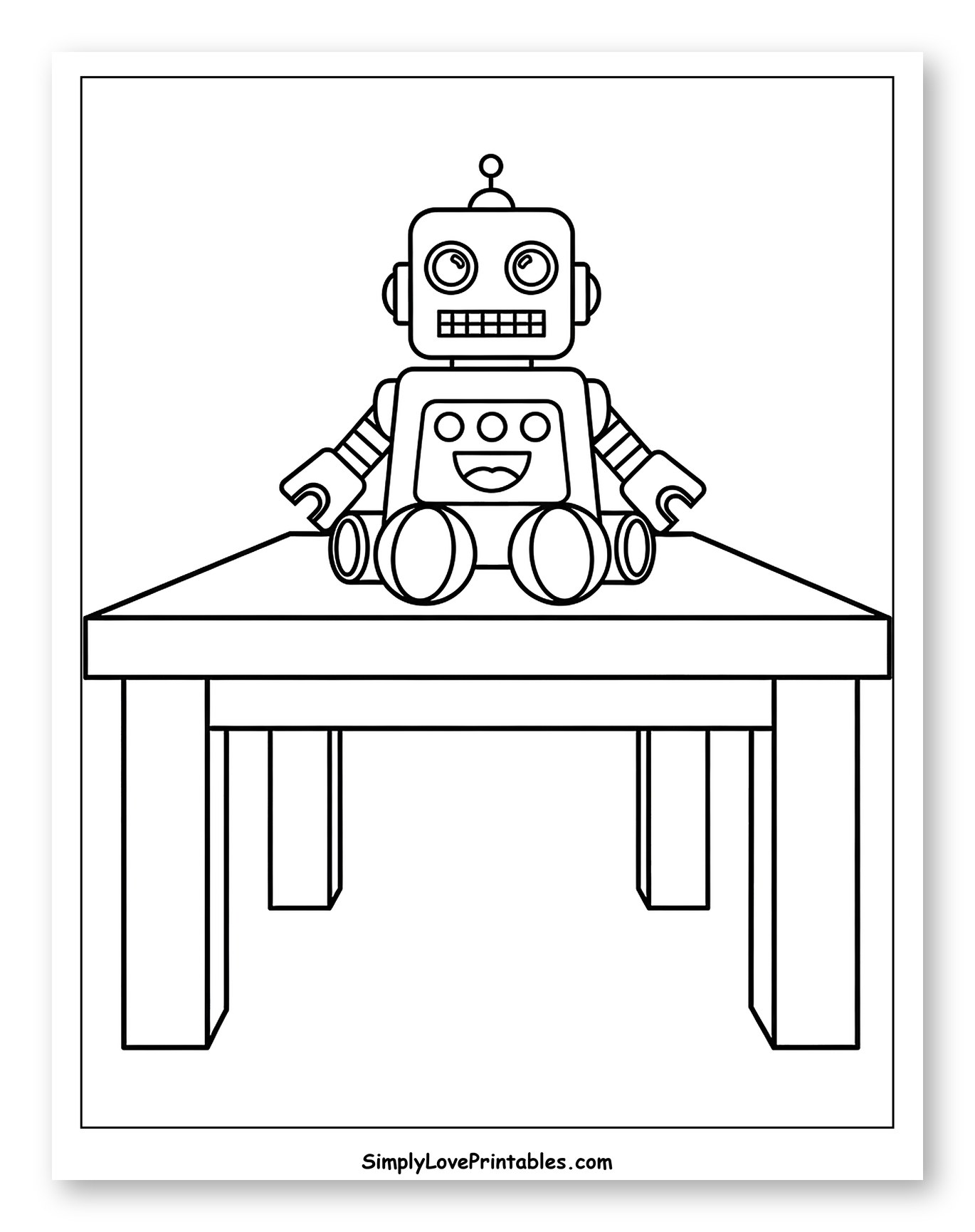 Cute Robot Toy Sitting on a Table