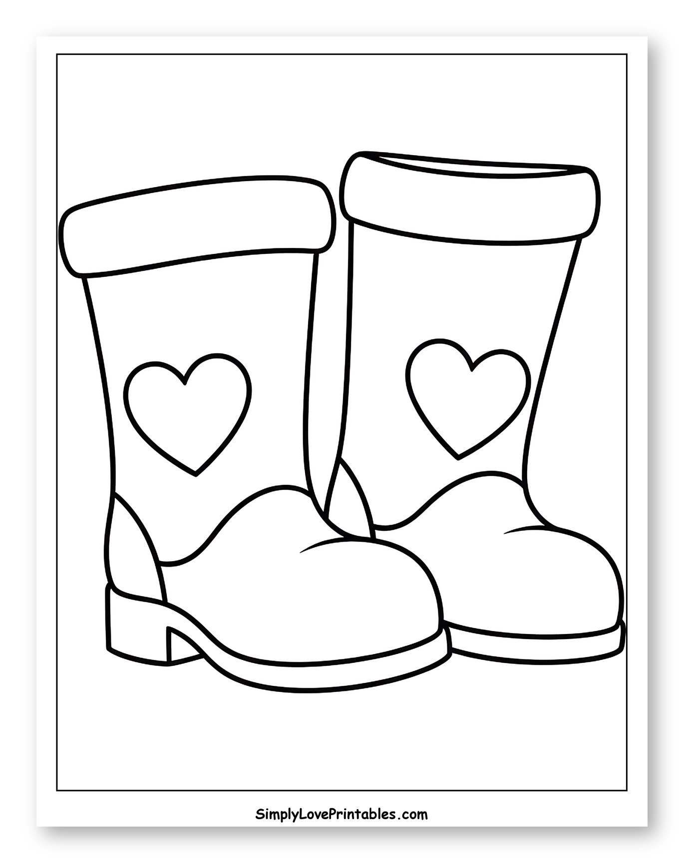 Cute Rubber Boots with Heart Designs