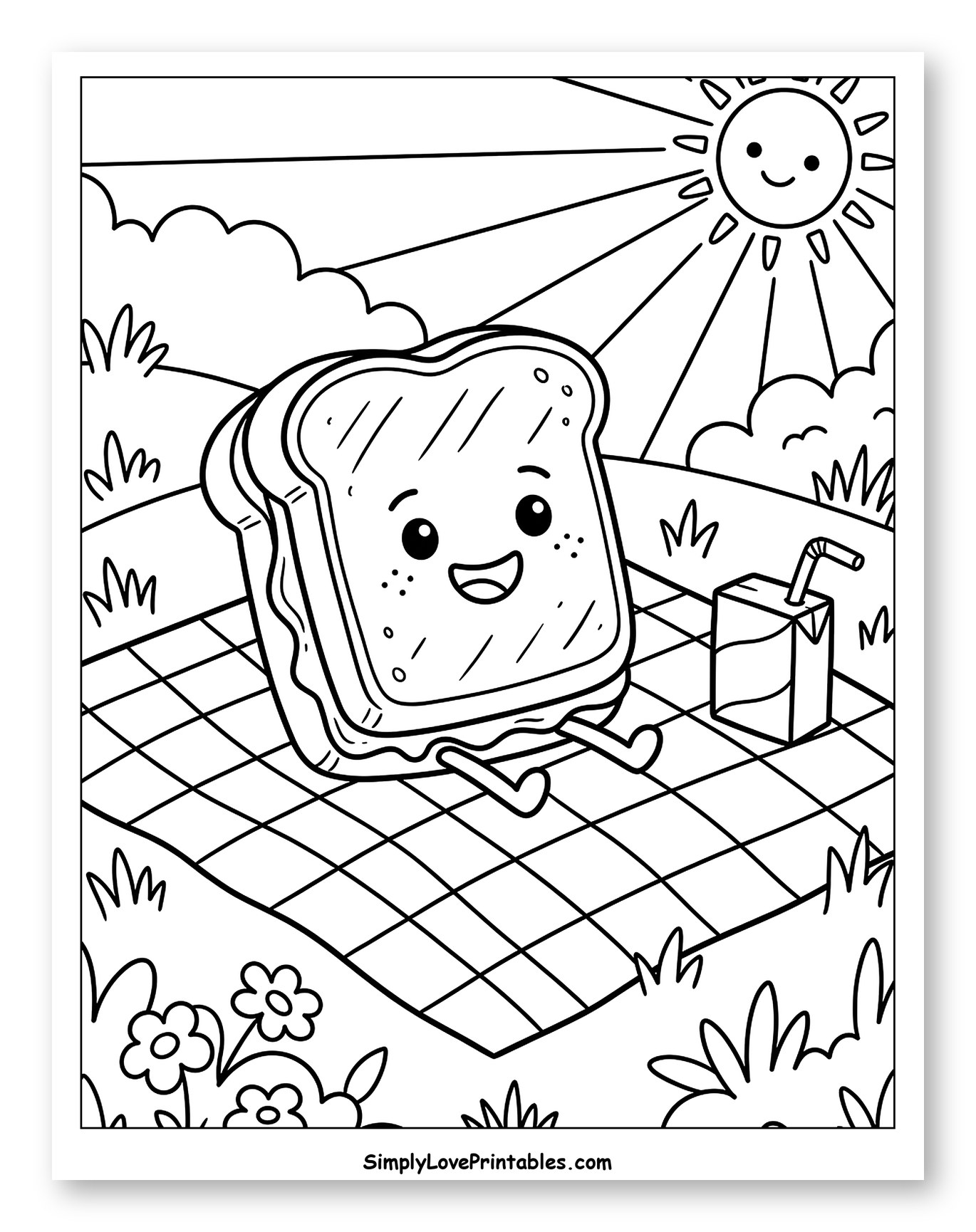 Cute Sandwich Picnicking Under Sunny Sky