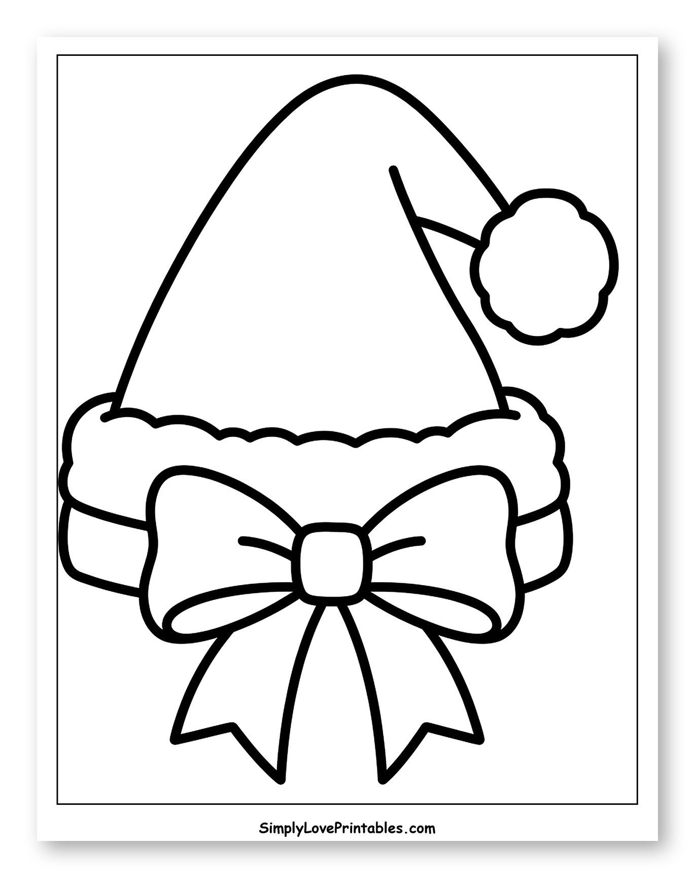 Cute Santa Hat with a Large Bow