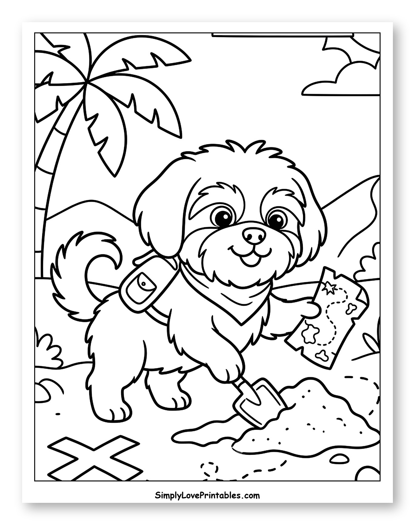 Cute Shih Tzu Dog Digging for Treasure