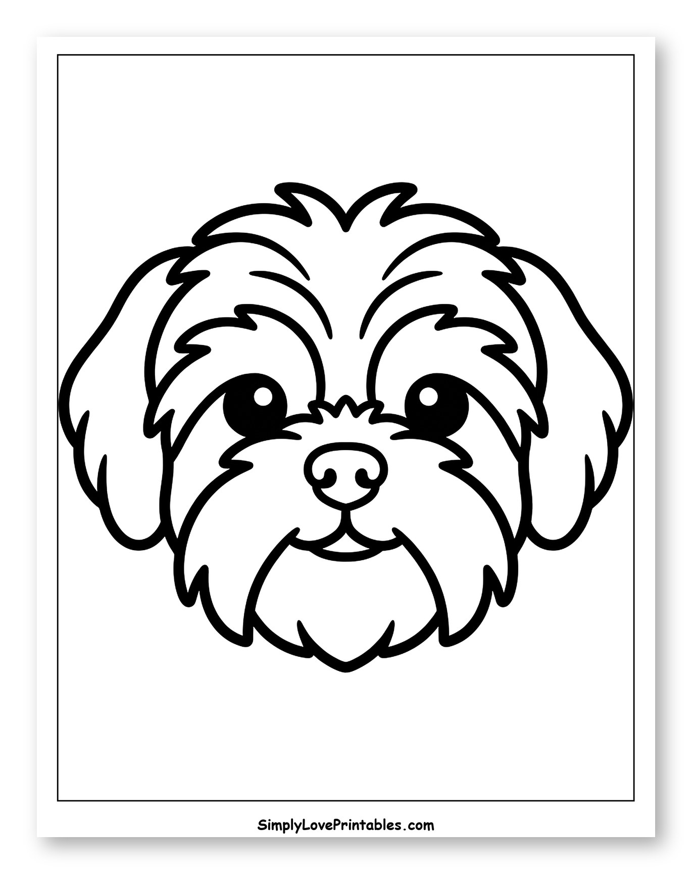 Cute Shih Tzu Dog Face Cartoon