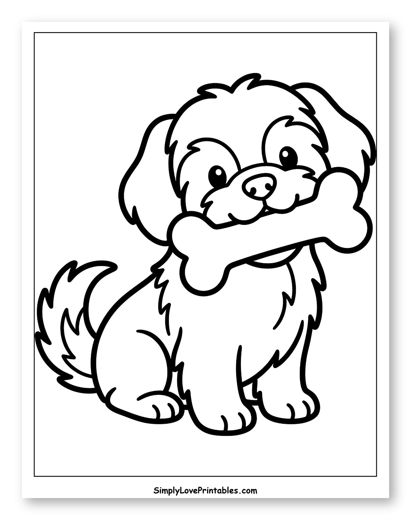 Cute Shih Tzu Puppy Holding a Bone