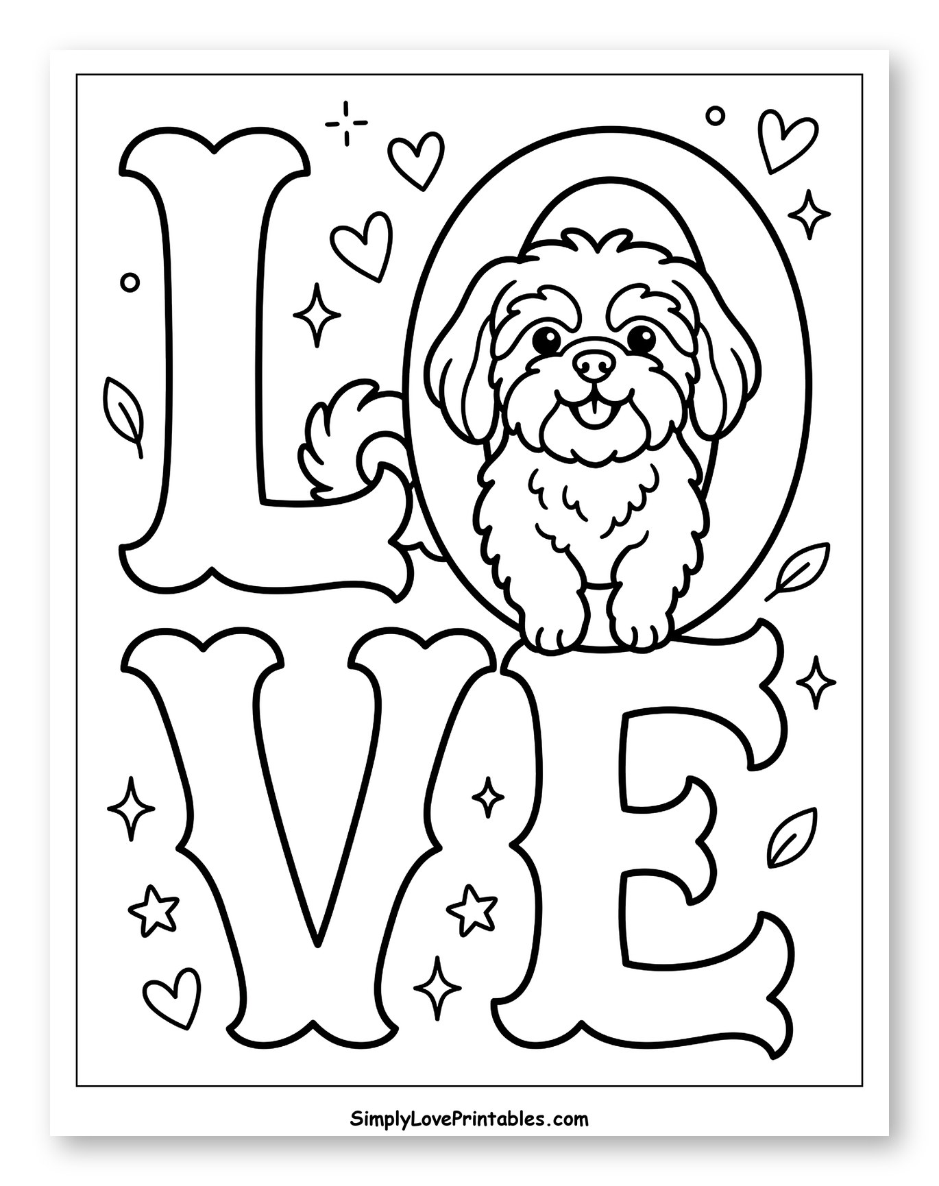 Cute Shih Tzu Puppy Inside LOVE Letters