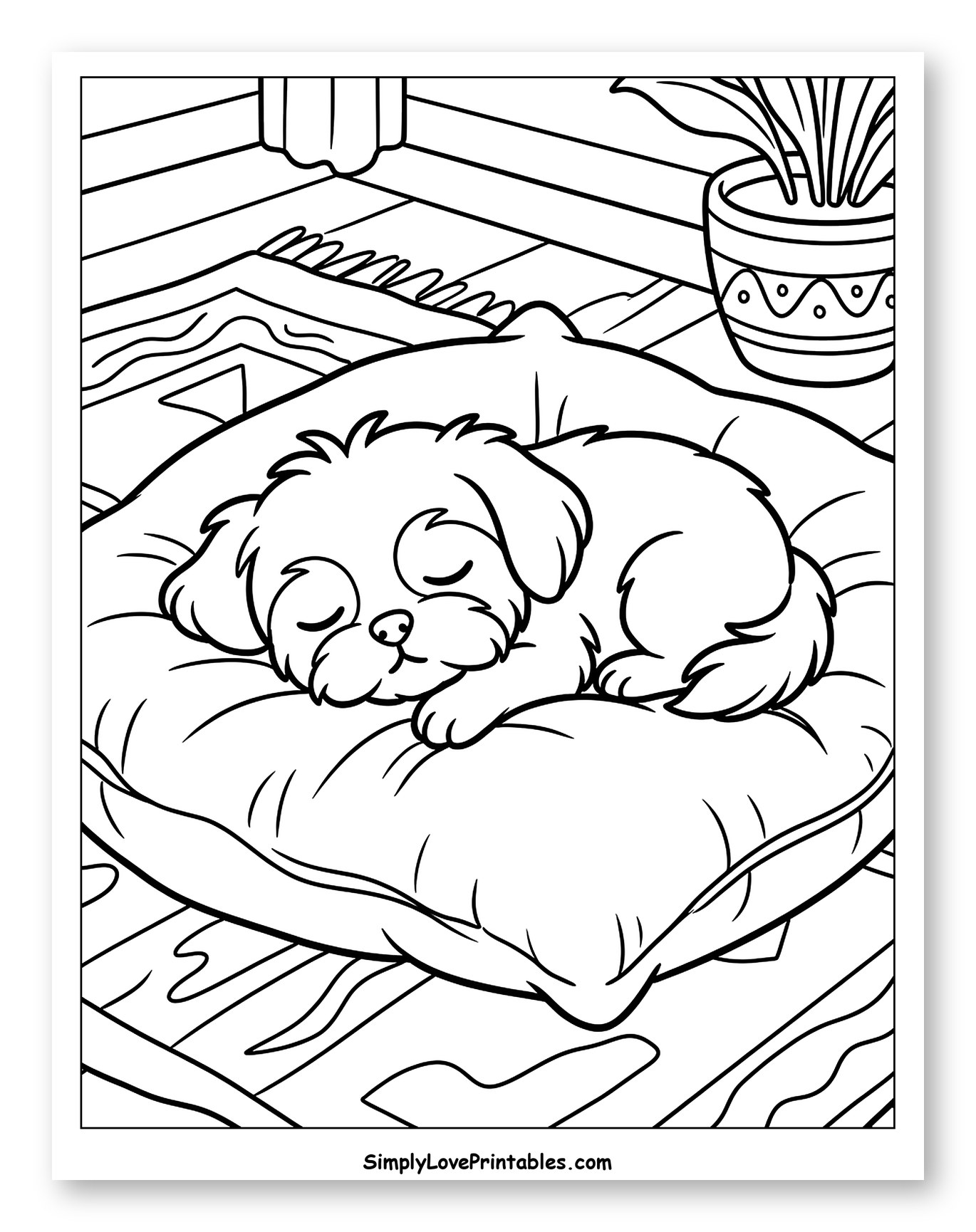 Cute Shih Tzu Puppy Sleeping Soundly