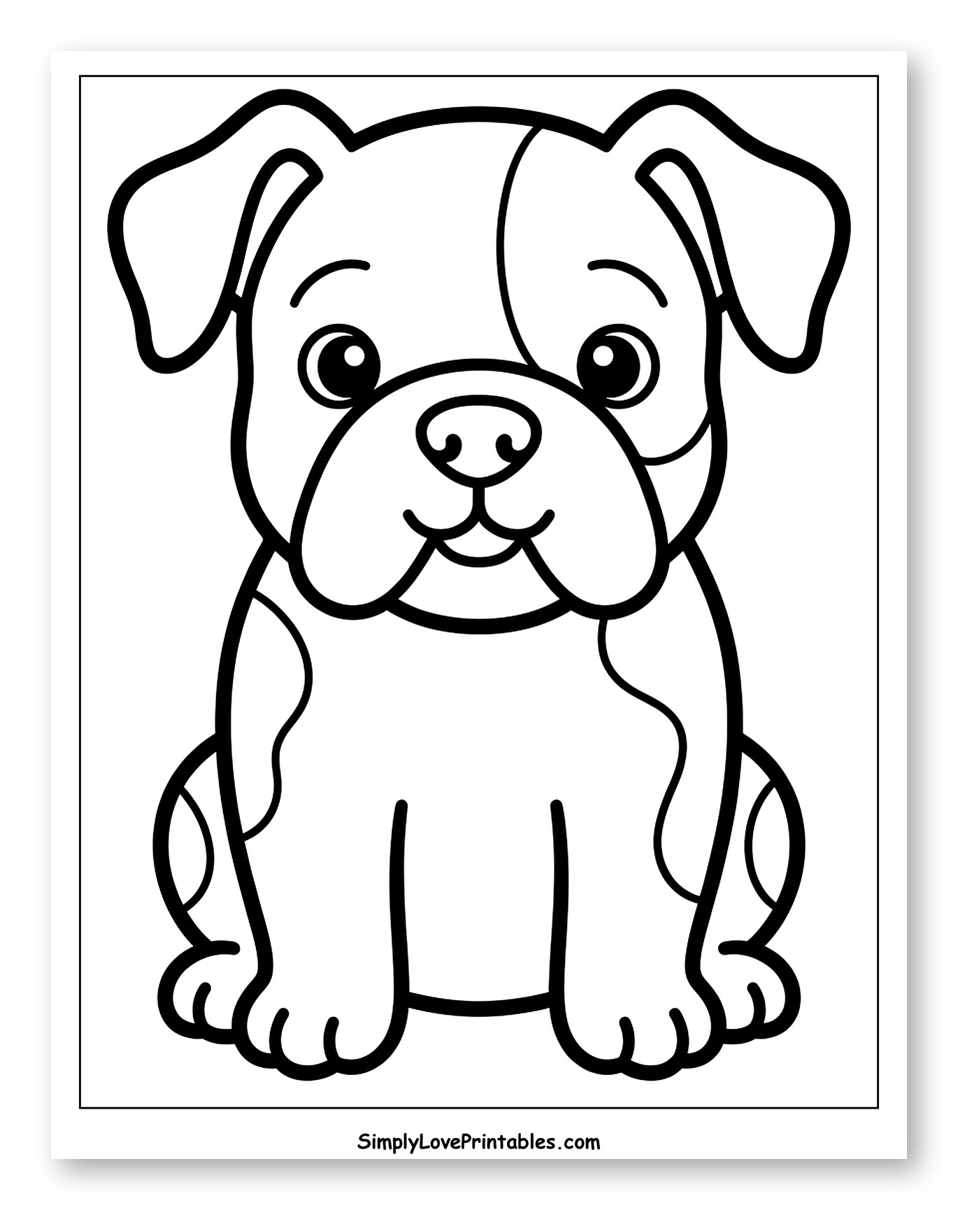 Cute Sitting Bulldog Puppy