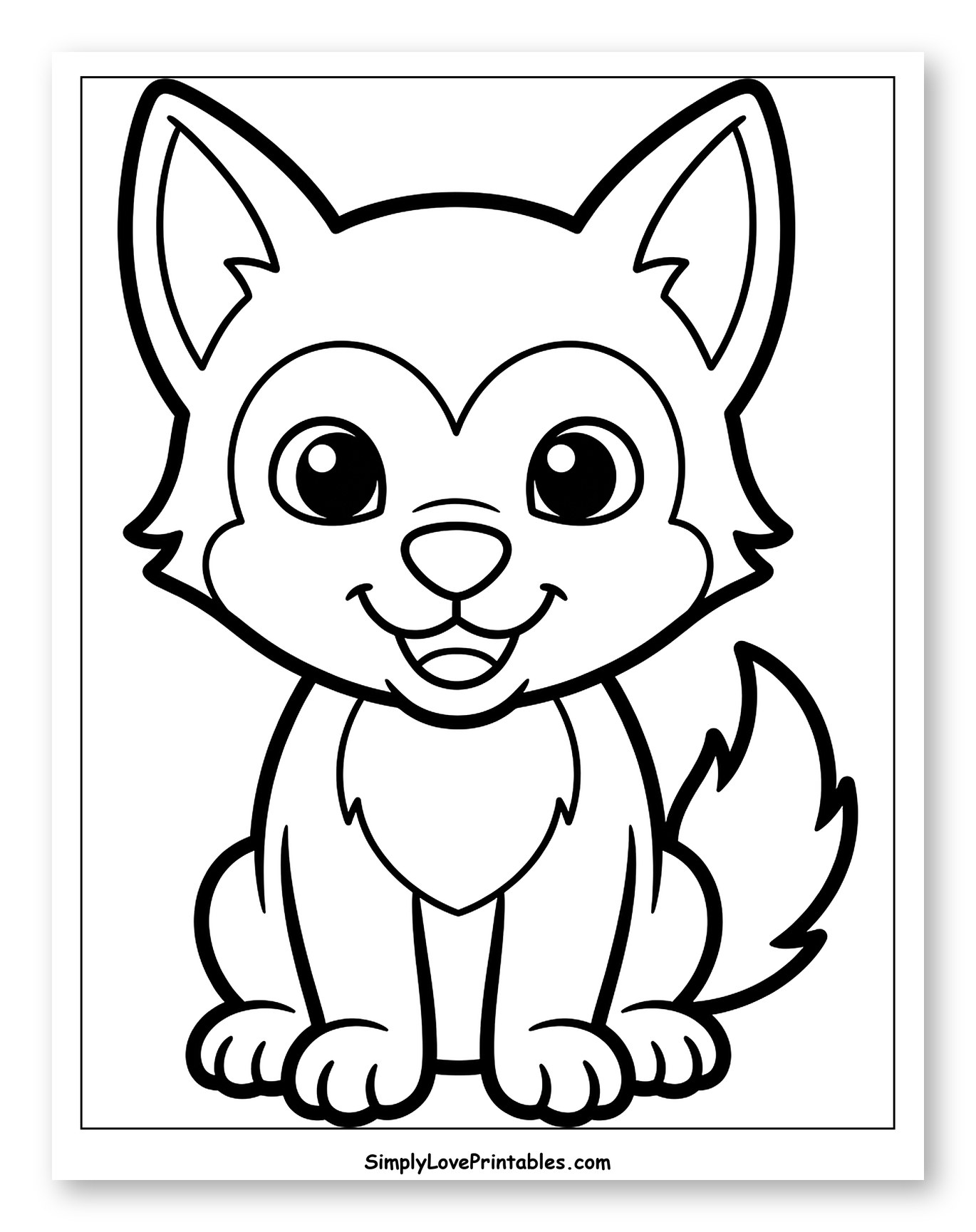 Cute Sitting Wolf Puppy