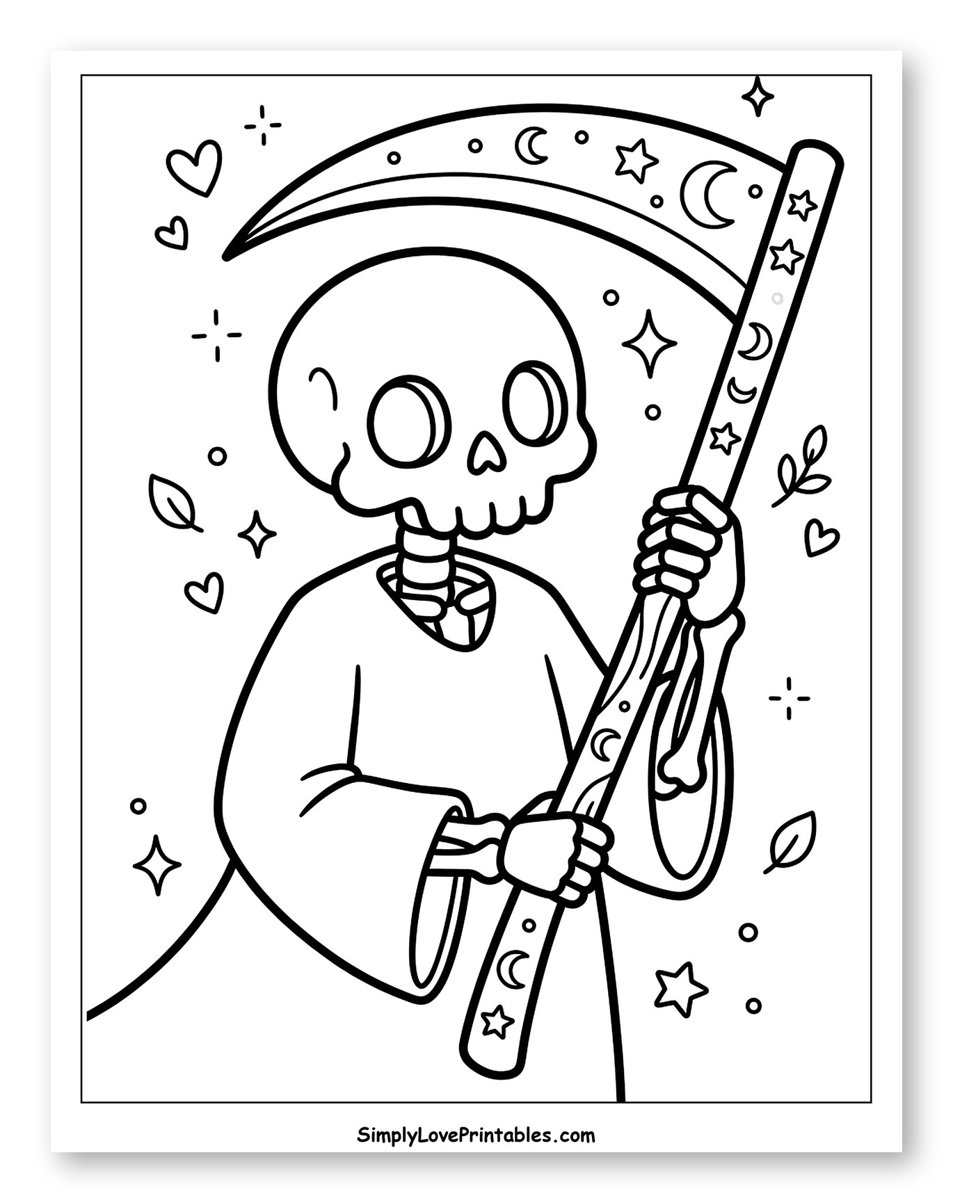 Cute Skeleton Holding Celestial Scythe