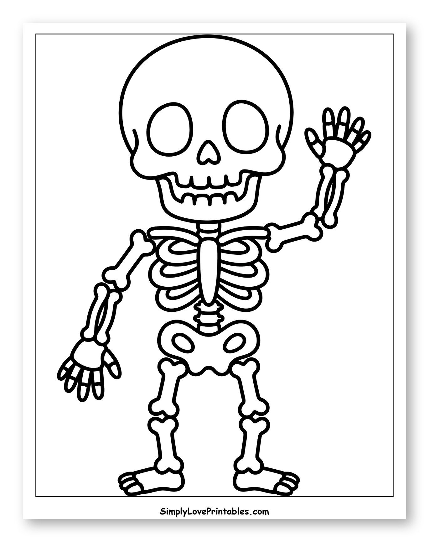 Cute Skeleton Waving Hello