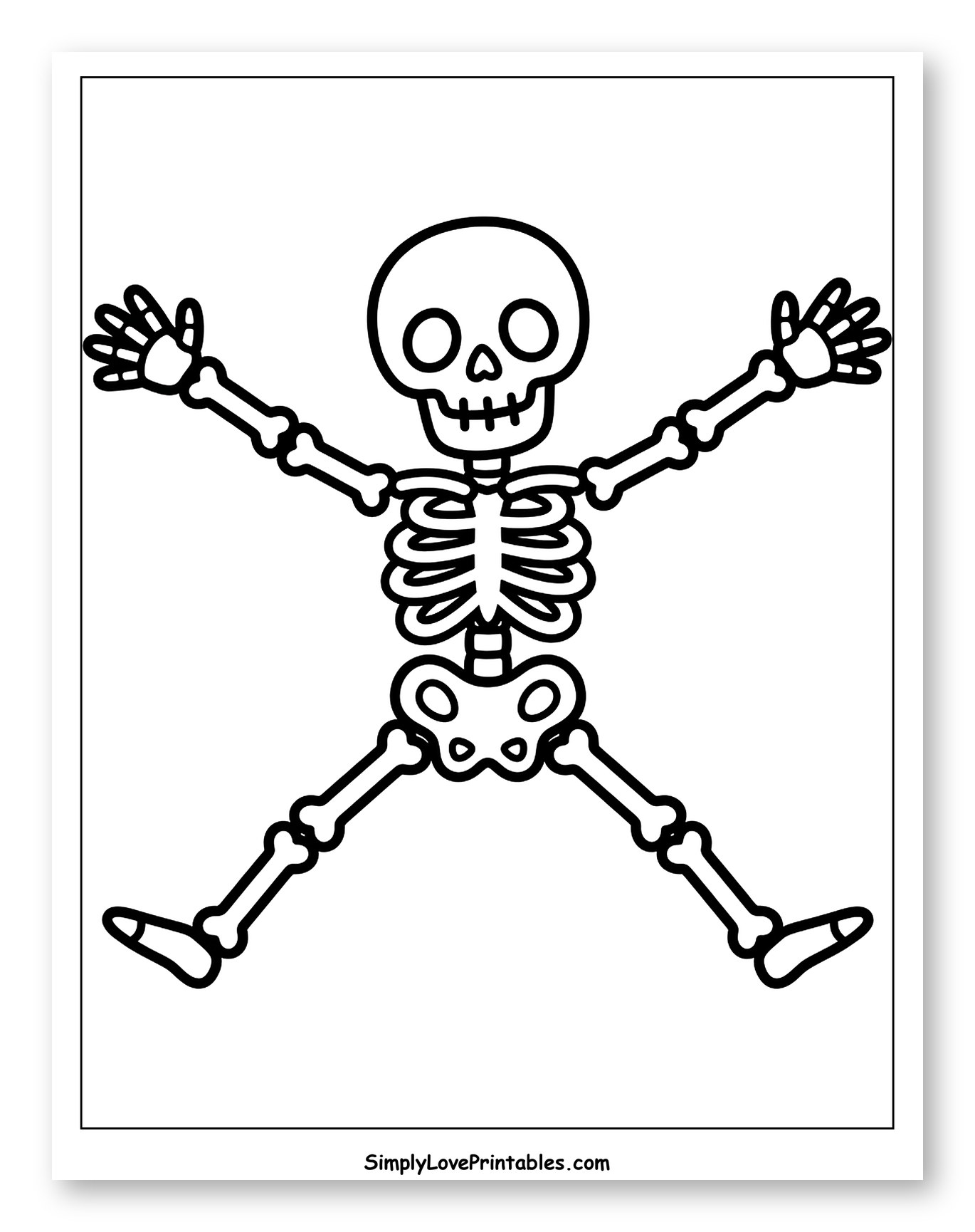 Cute Skeleton with Arms and Legs Spread