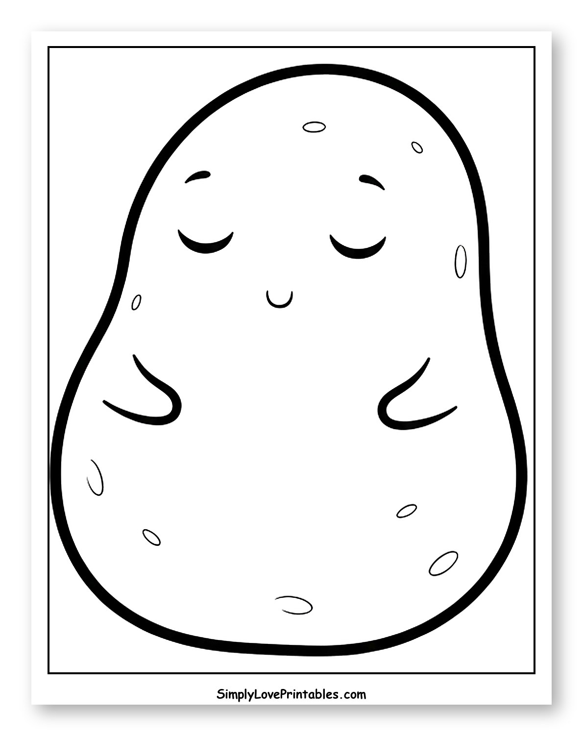 Cute Sleeping Potato with Gentle Smile