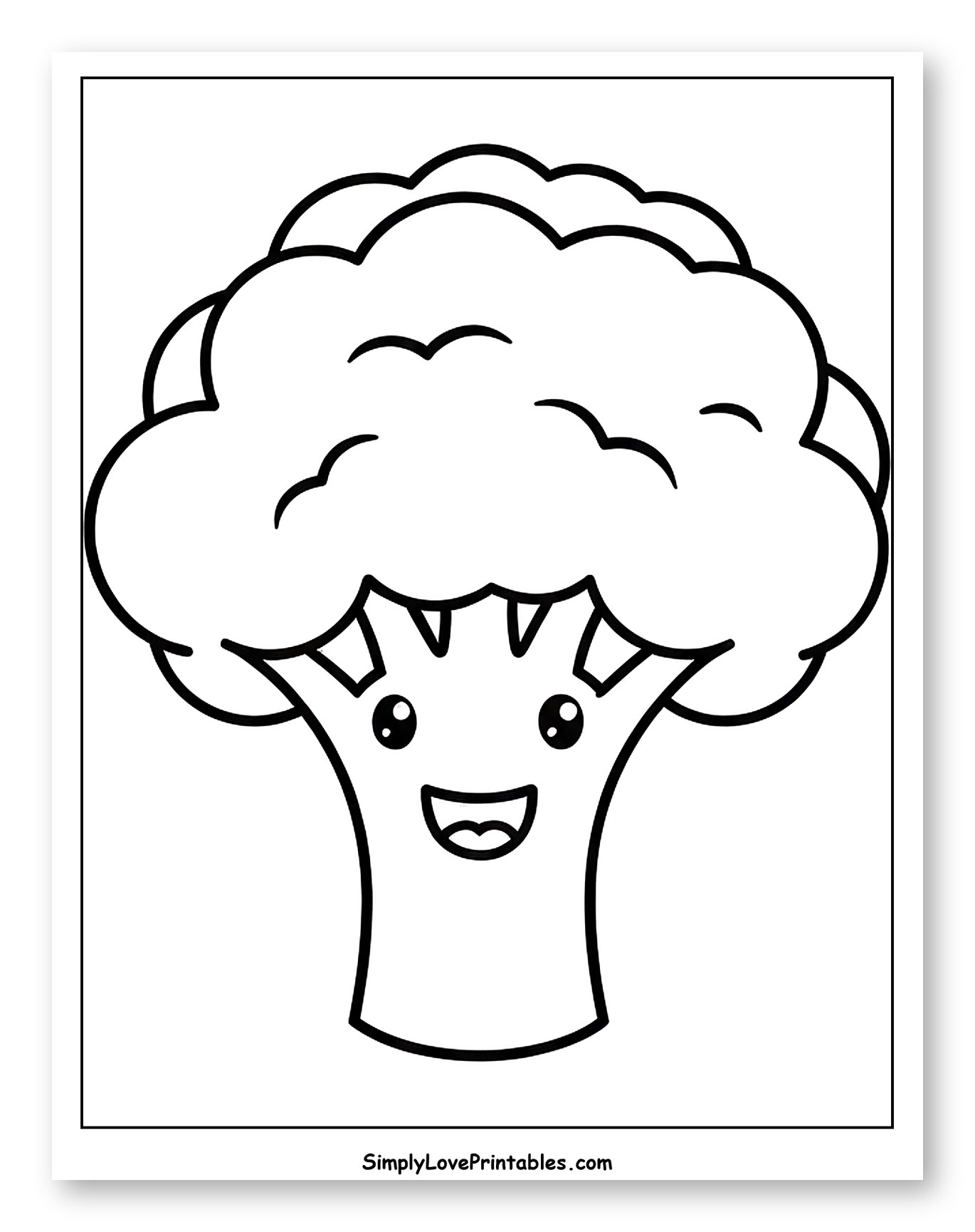Cute Smiling Broccoli Vegetable