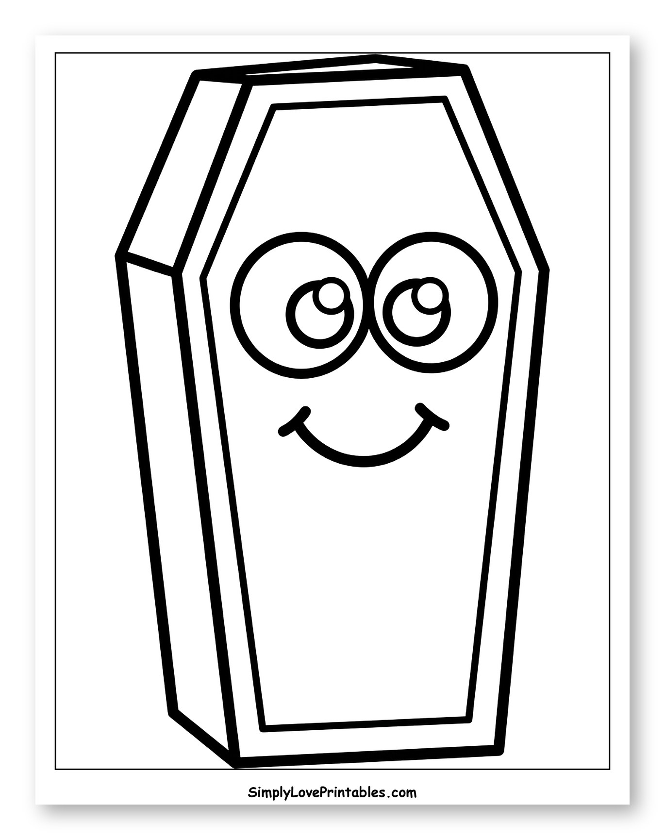 Cute Smiling Coffin Character