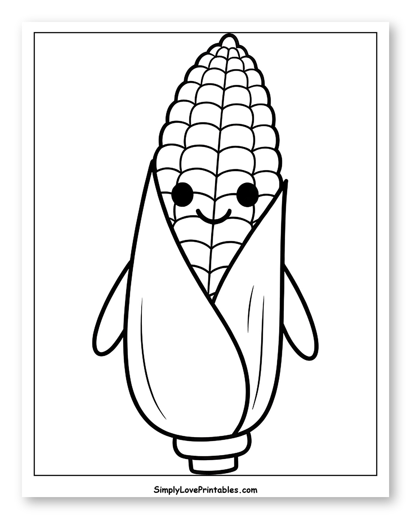 Cute Smiling Corn on the Cob