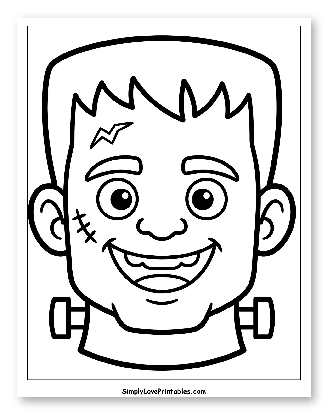 Cute Smiling Frankenstein Monster Head