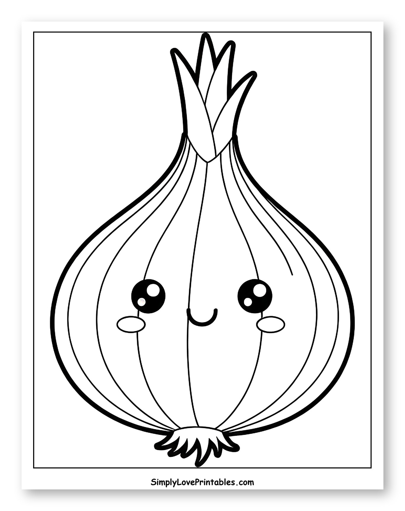 Cute Smiling Onion Vegetable Character