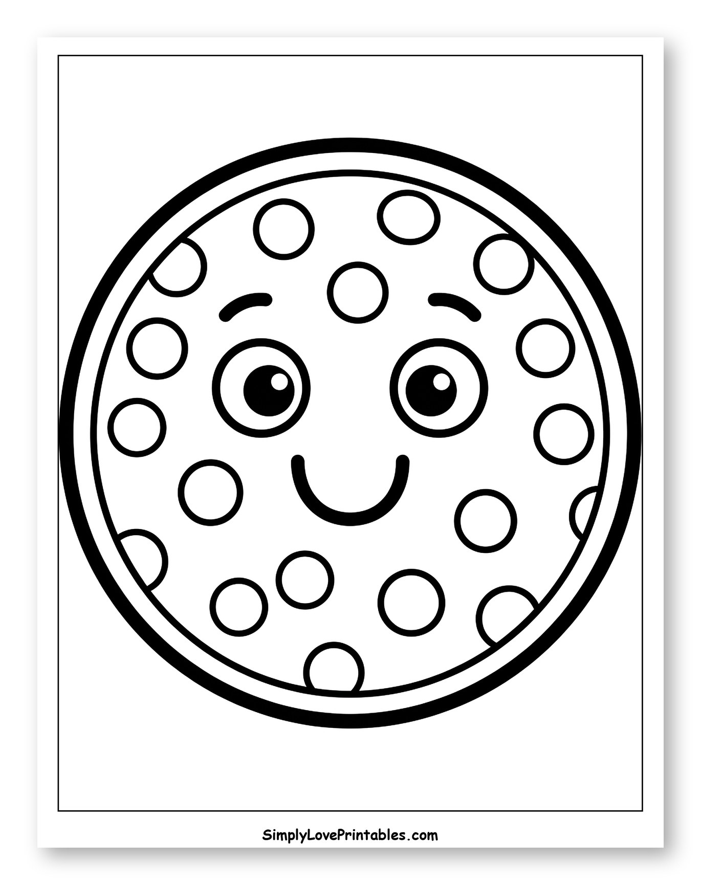 Cute Smiling Pizza with Pepperoni