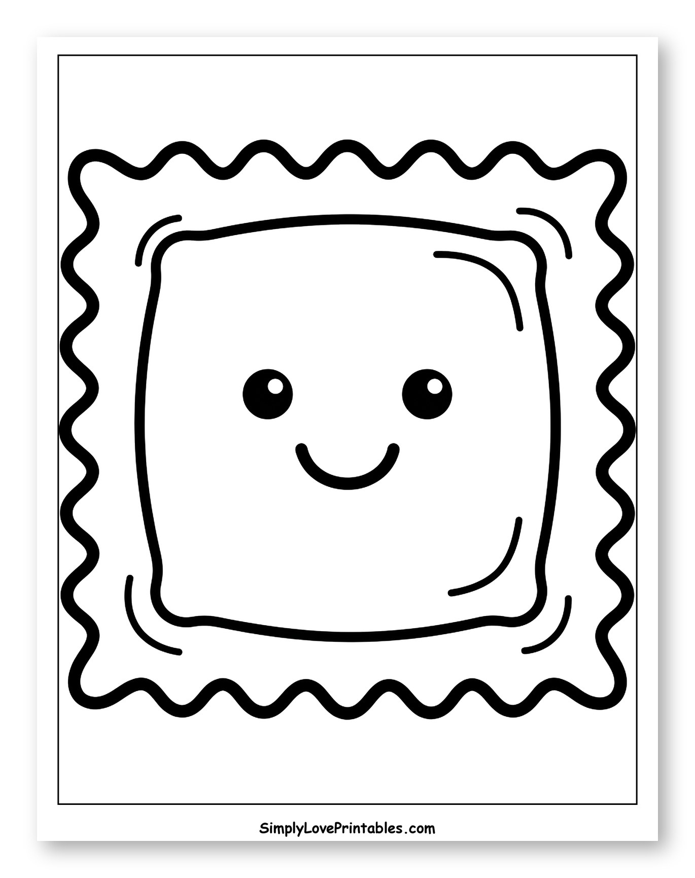 Cute Smiling Ravioli Pasta Character