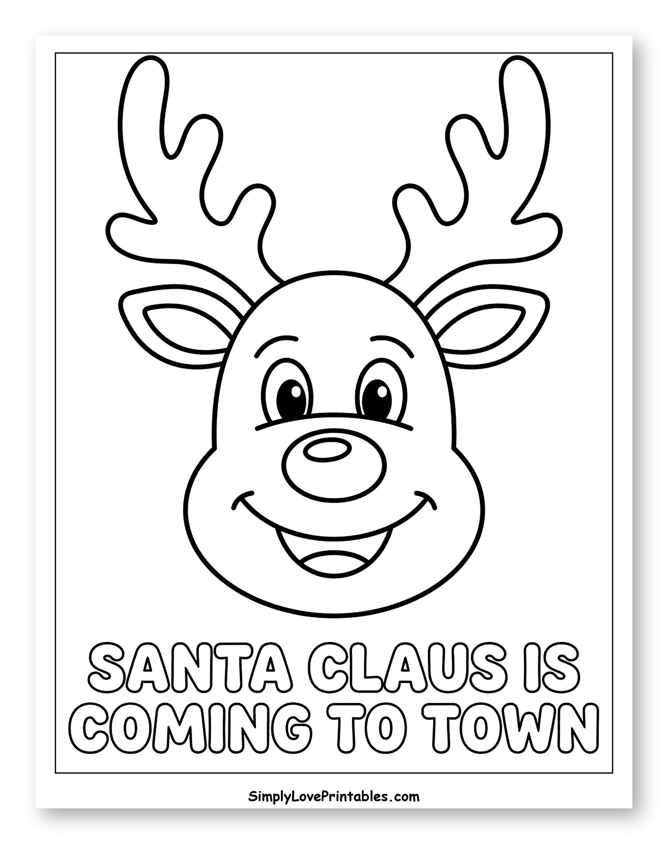 Cute Smiling Reindeer with Festive Message