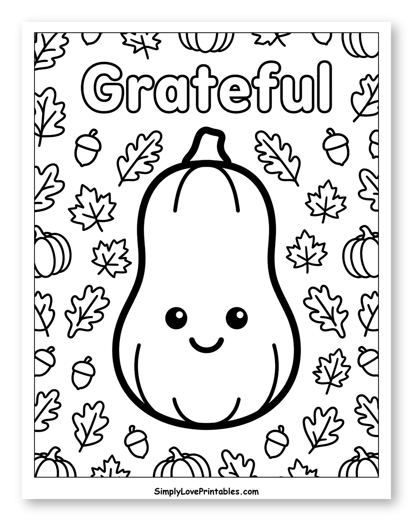 Cute Smiling Squash and Fall Foliage