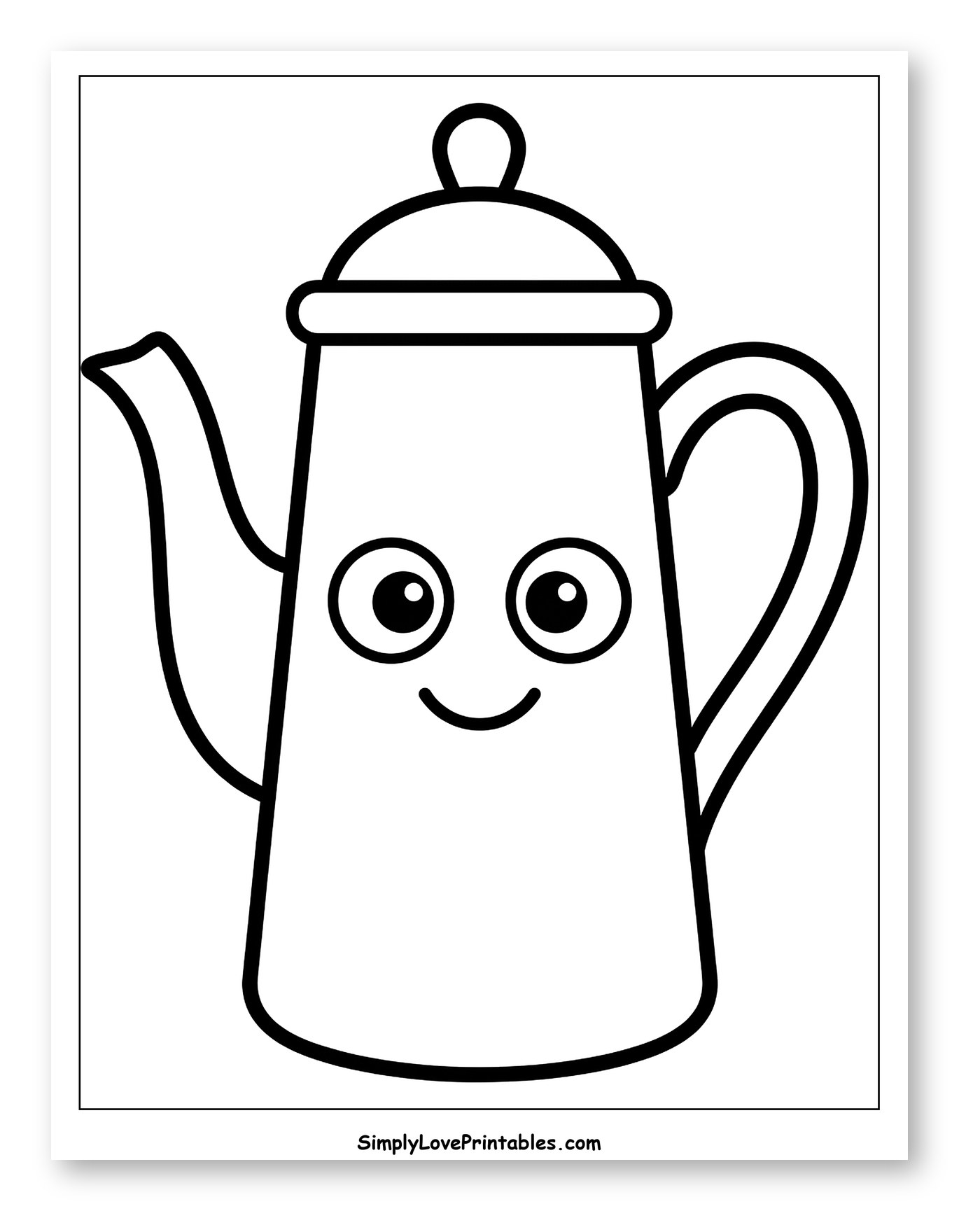 Cute Smiling Teapot Character