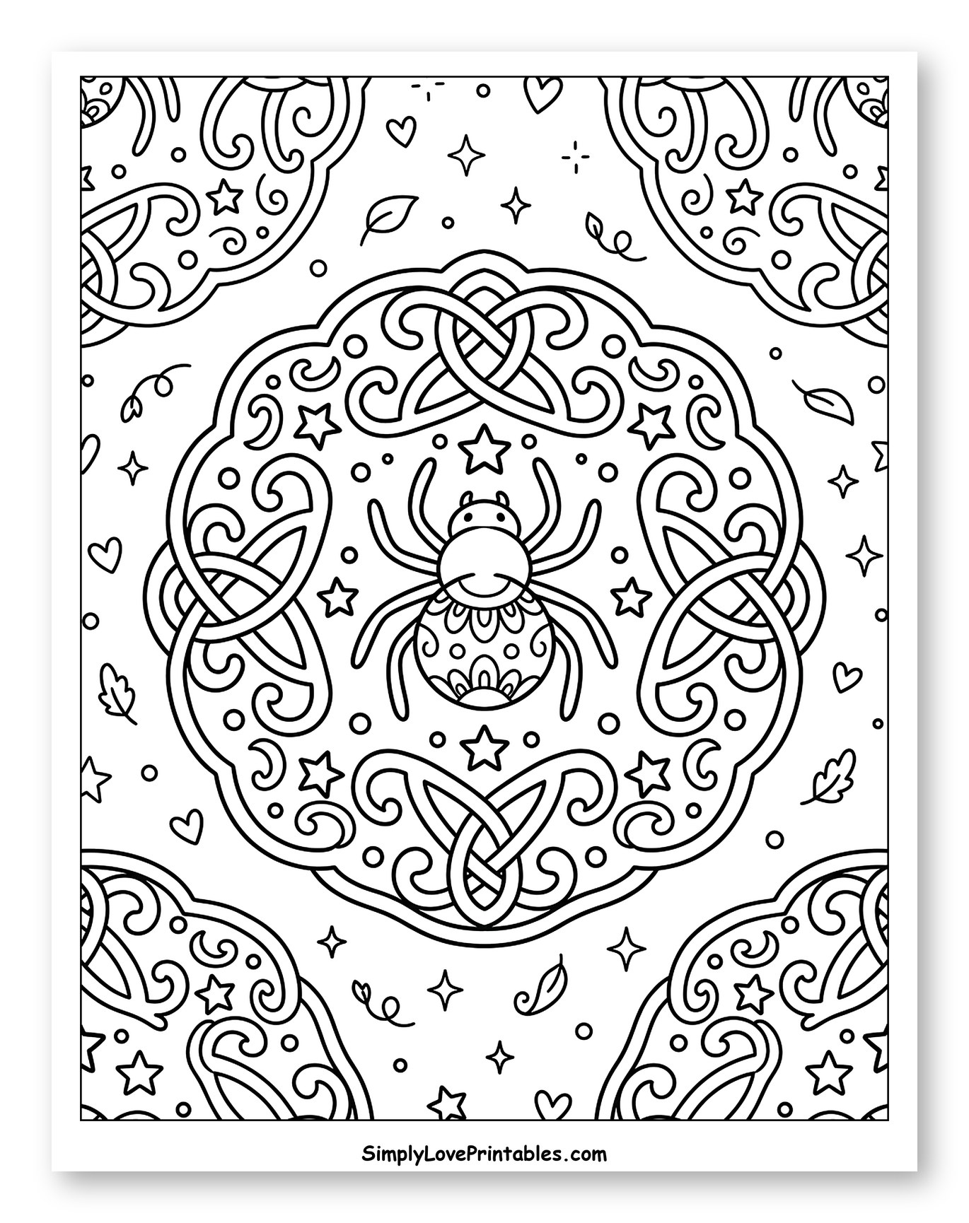 Cute Spider in Celtic Knot Mandala