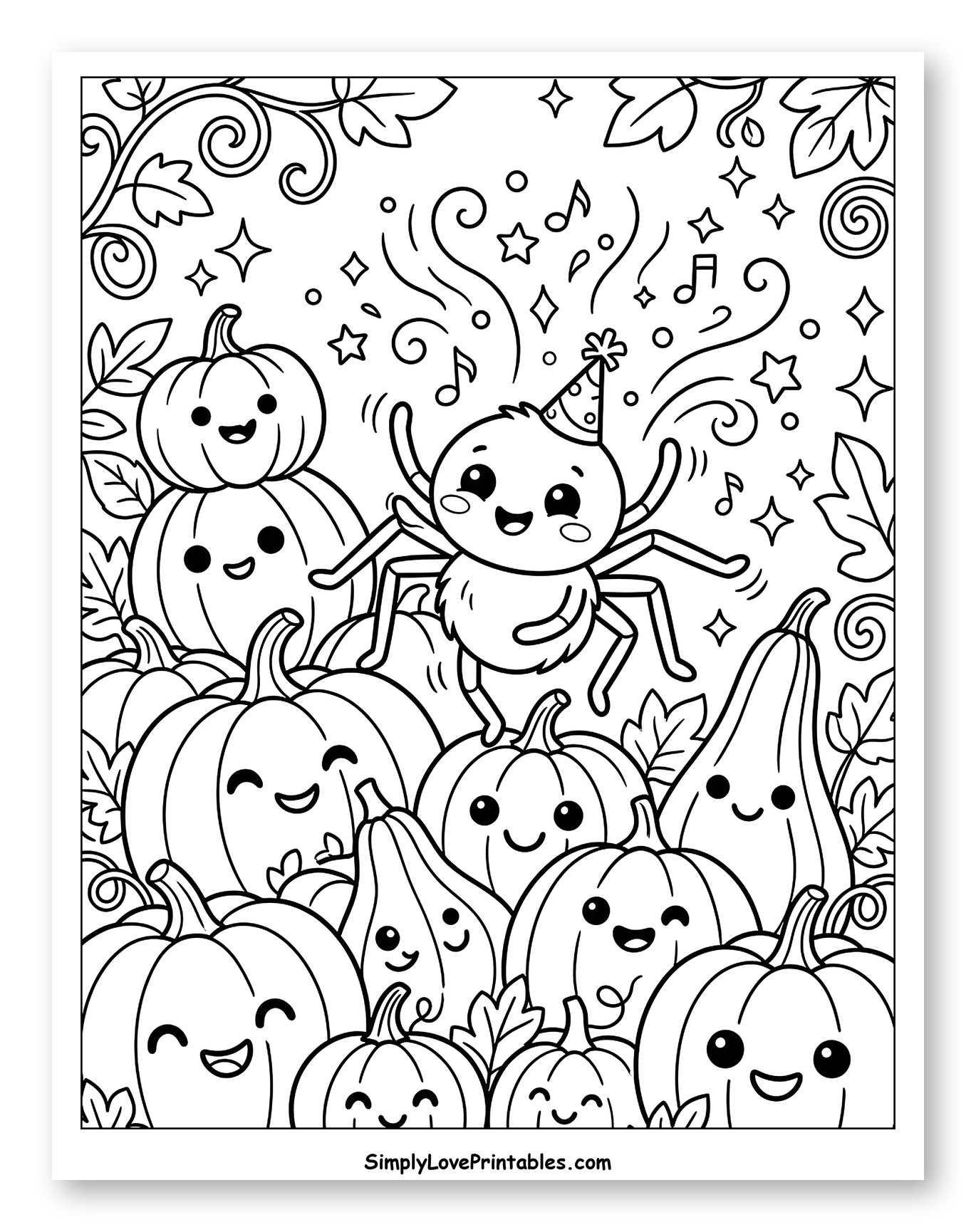 Cute Spider's Pumpkin Patch Party