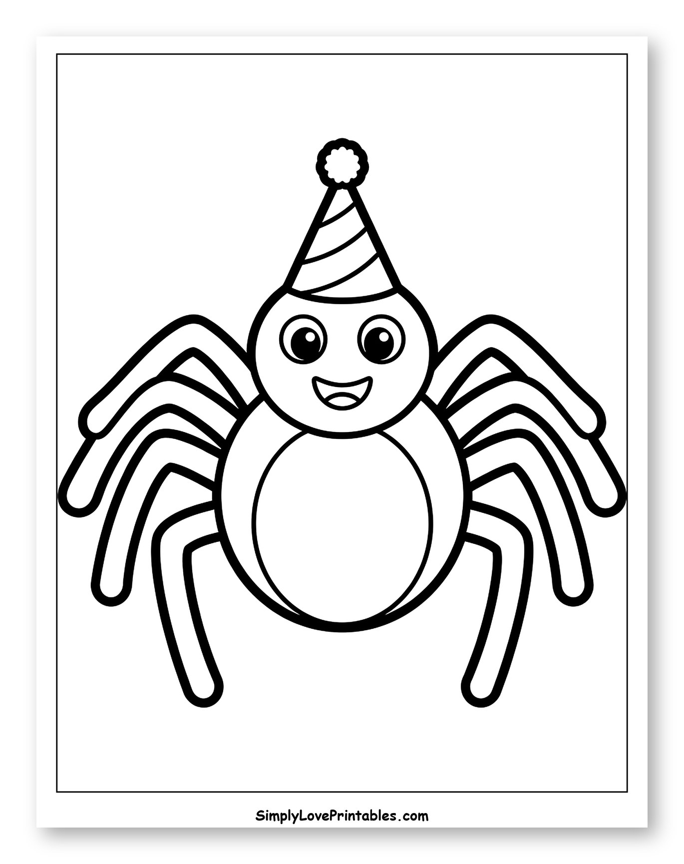 Cute Spider Wearing a Party Hat