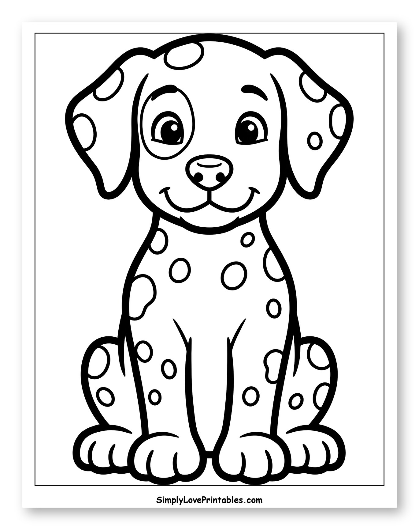 Cute Spotted Dalmatian Puppy Sitting
