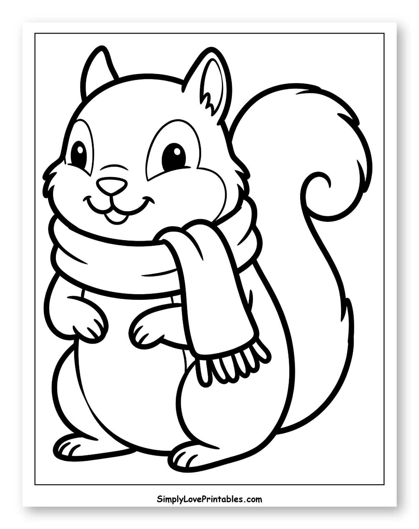 Cute Squirrel Wearing a Cozy Scarf