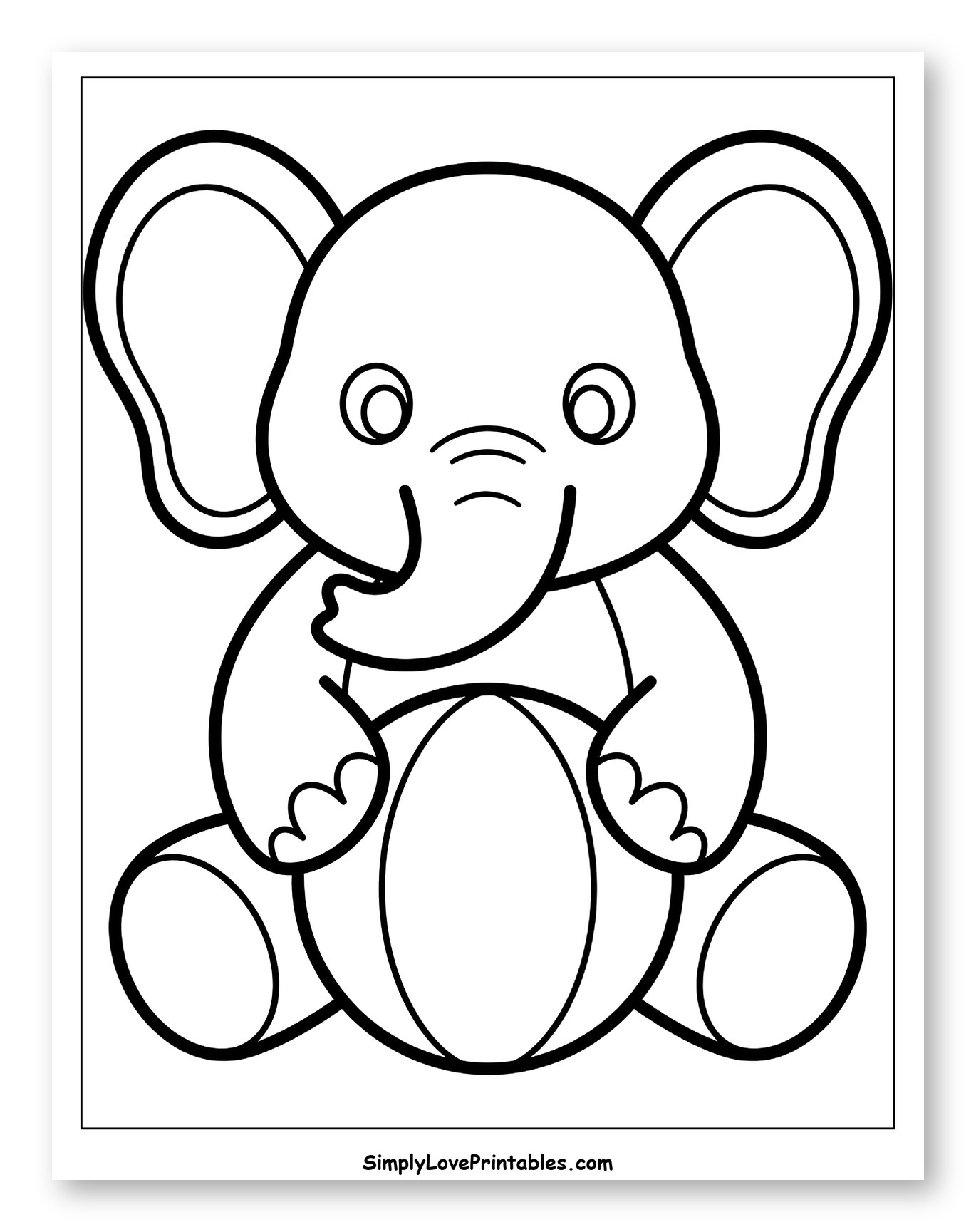 Cute Stuffed Elephant Sitting Happily