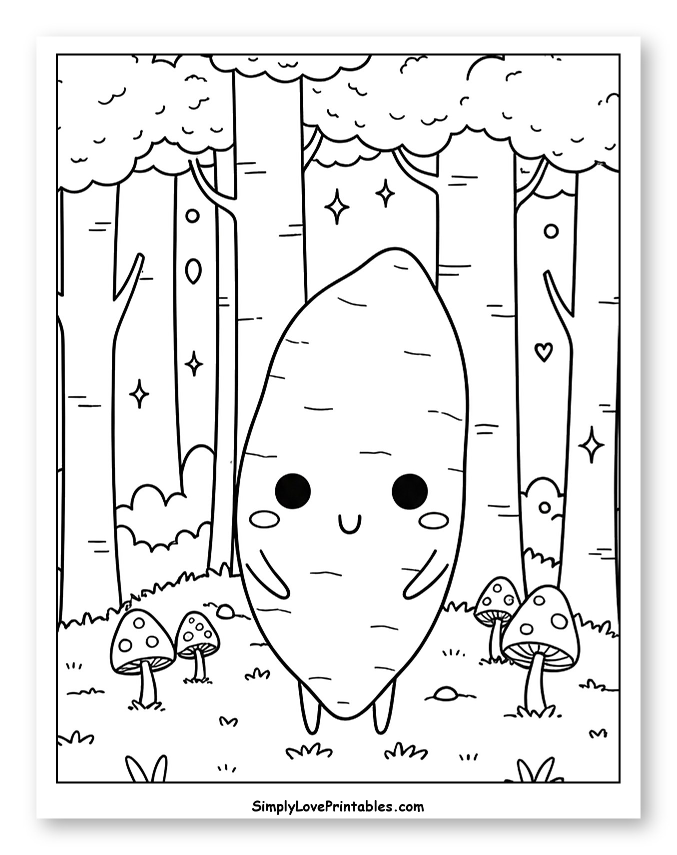 Cute Sweet Potato in a Magical Forest