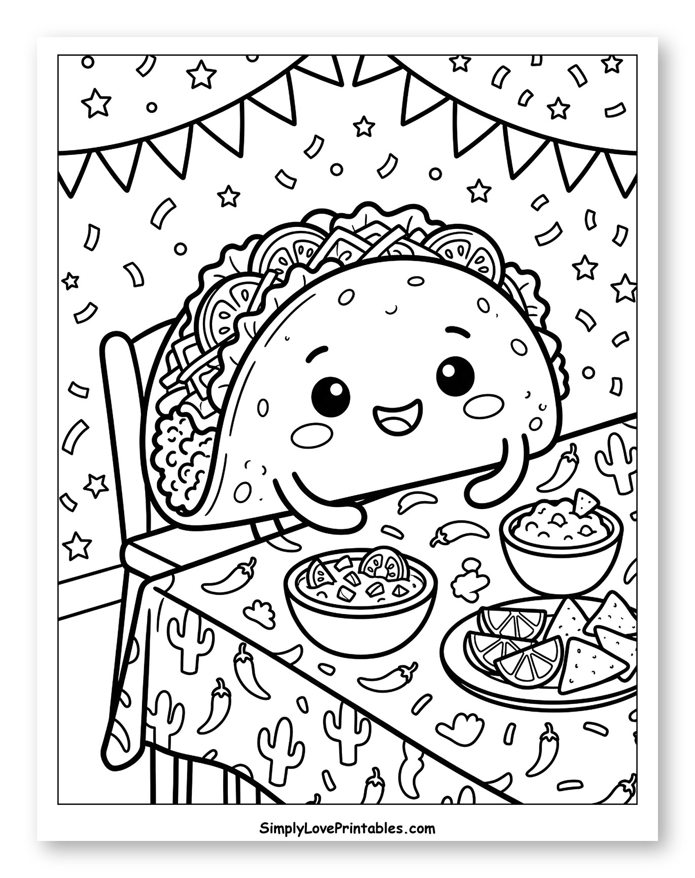 Cute Taco at a Festive Mexican Food Party