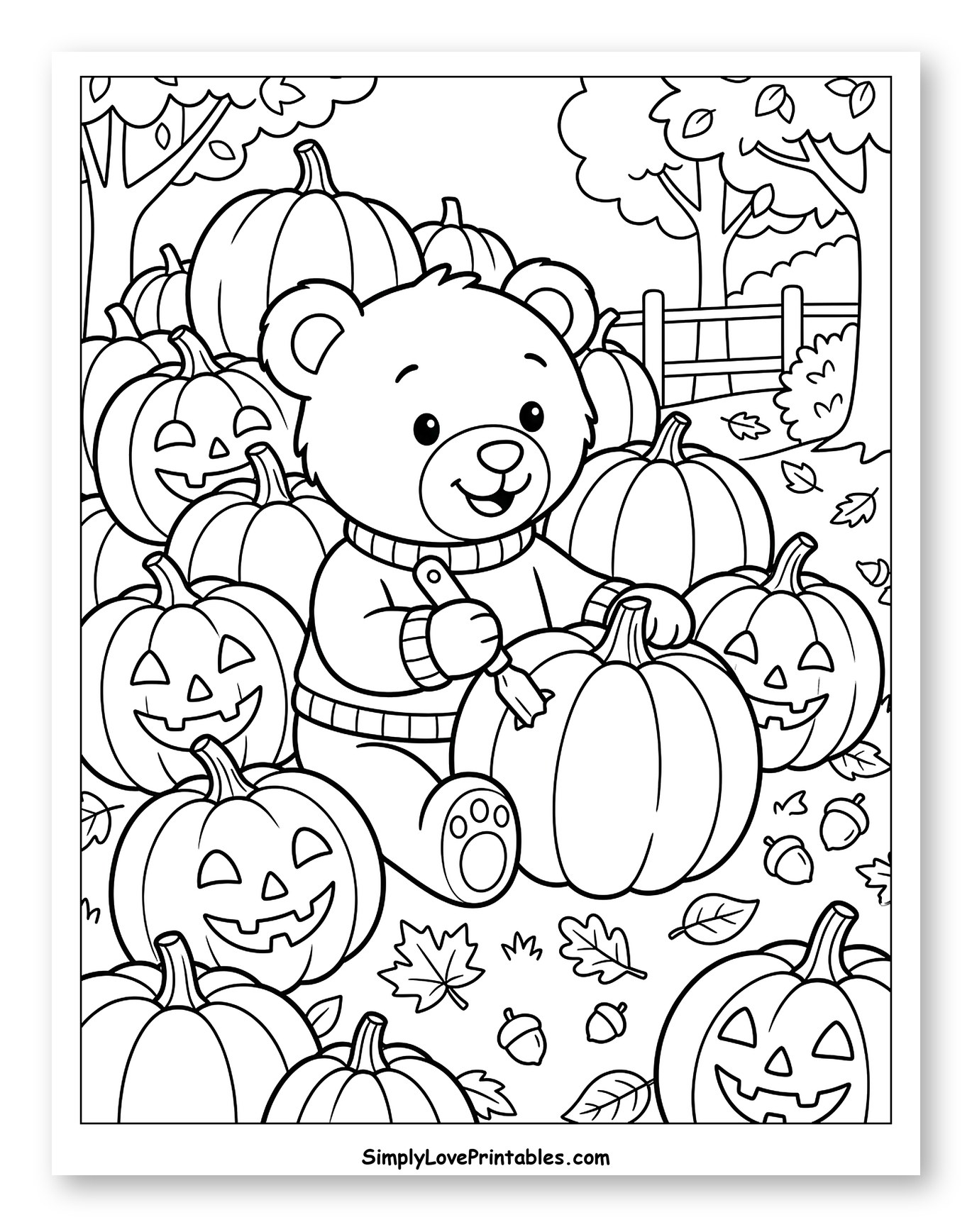 Cute Teddy Bear Carving Halloween Pumpkins
