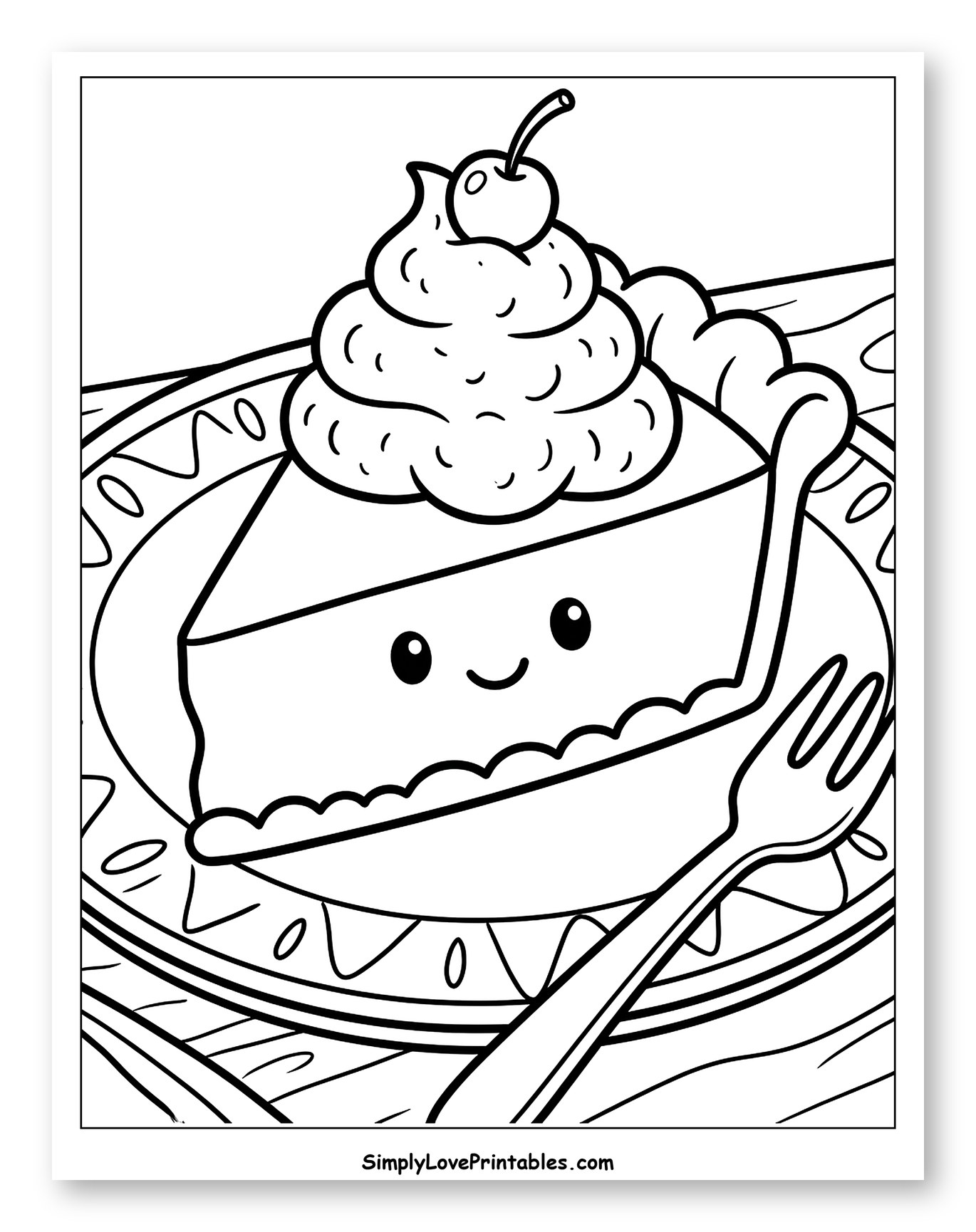 Cute Thanksgiving Pie Slice with Whipped Cream