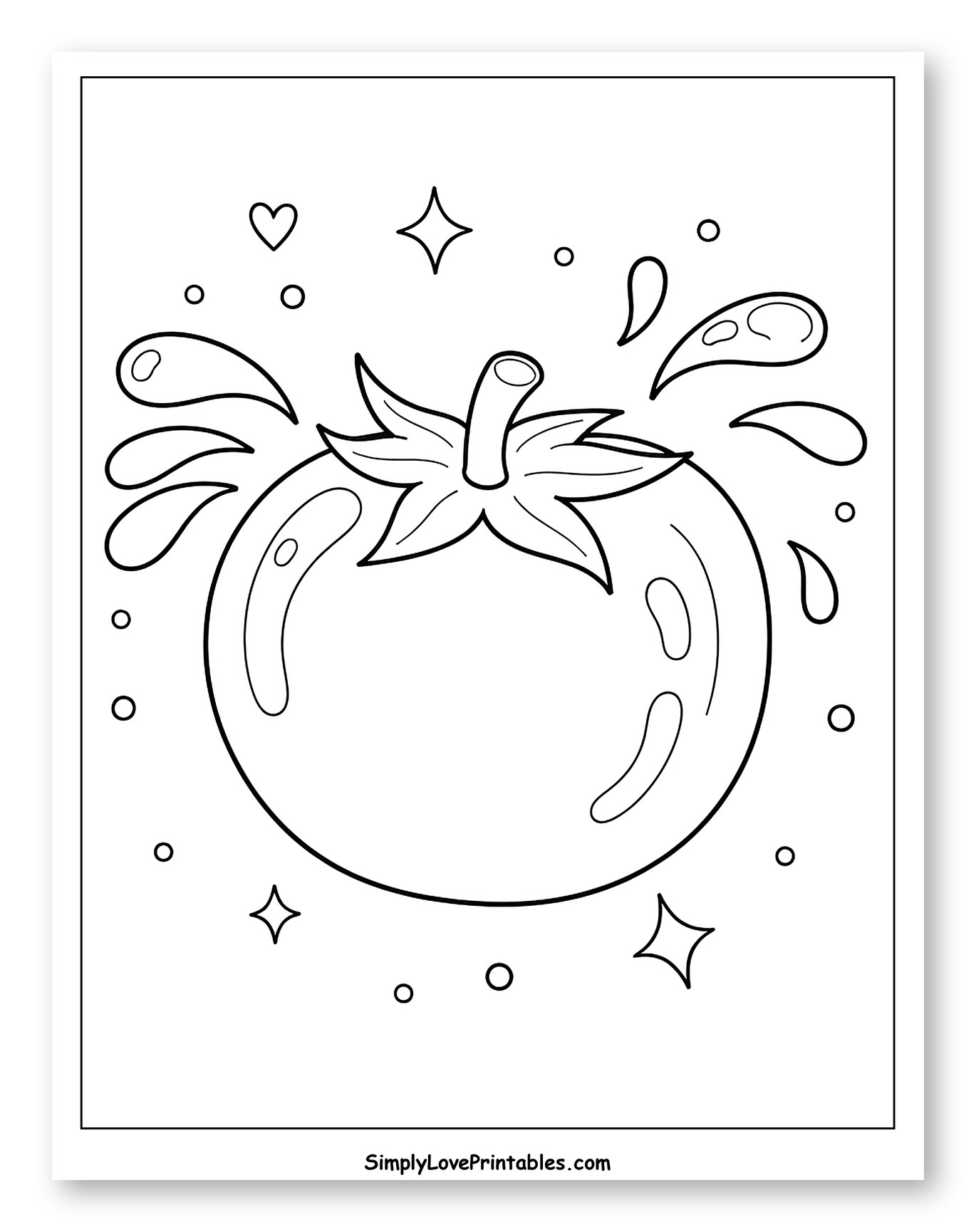 Cute Tomato with Splashes and Sparkles