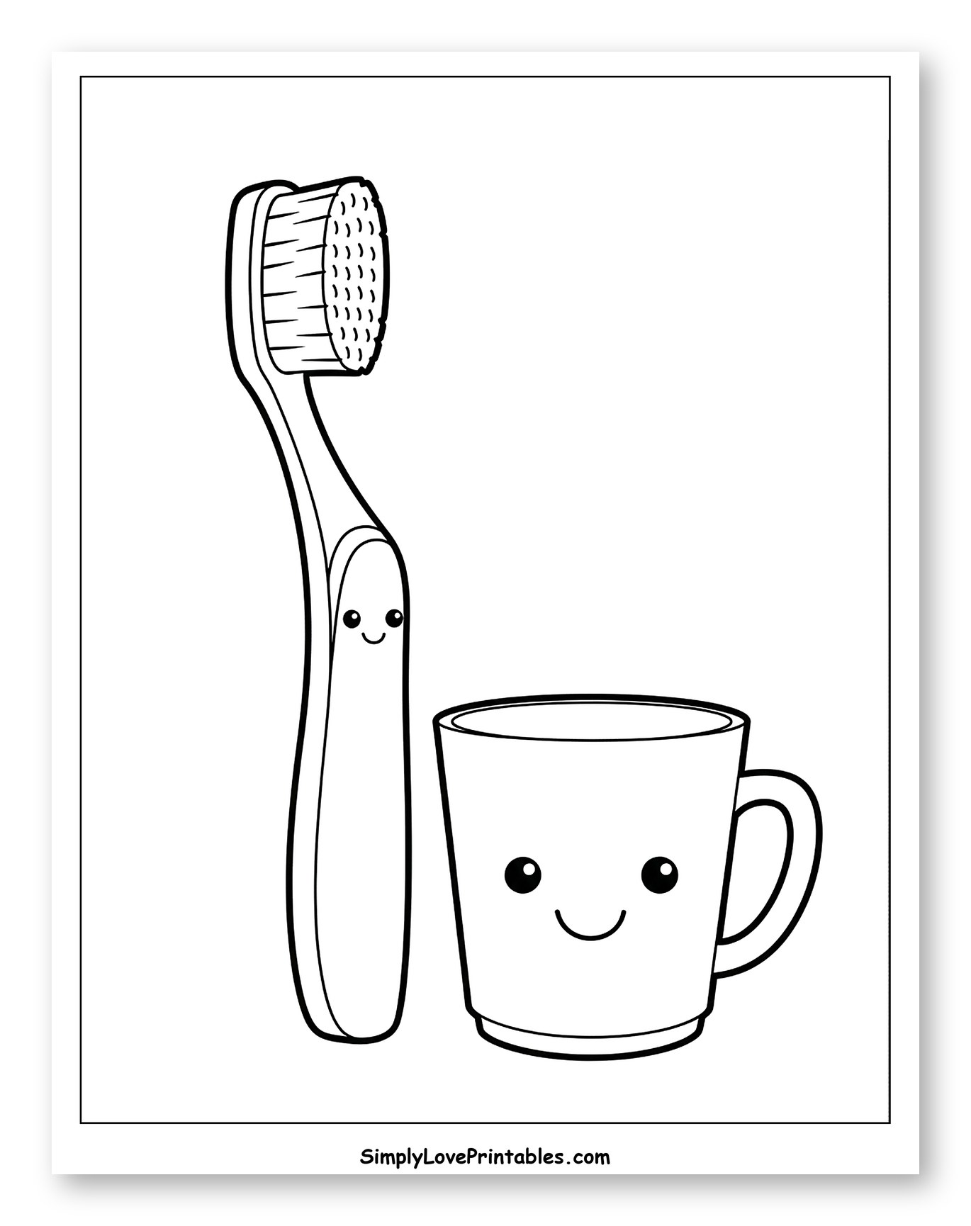 Cute Toothbrush and Happy Drinking Cup