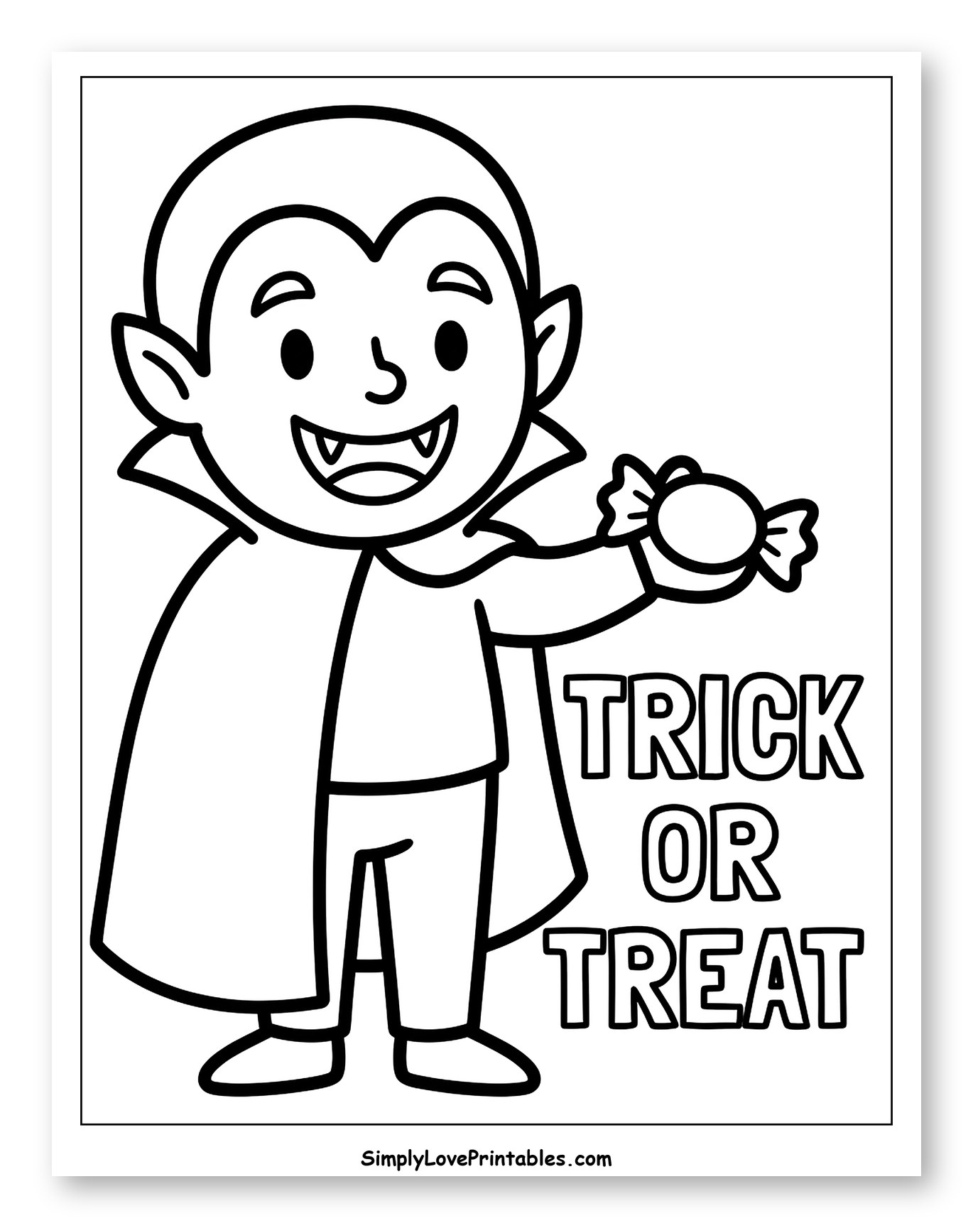 Cute Vampire Boy with Candy for Halloween