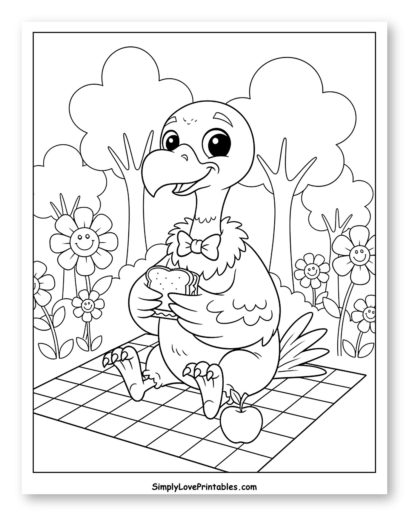Cute Vulture Enjoying a Picnic