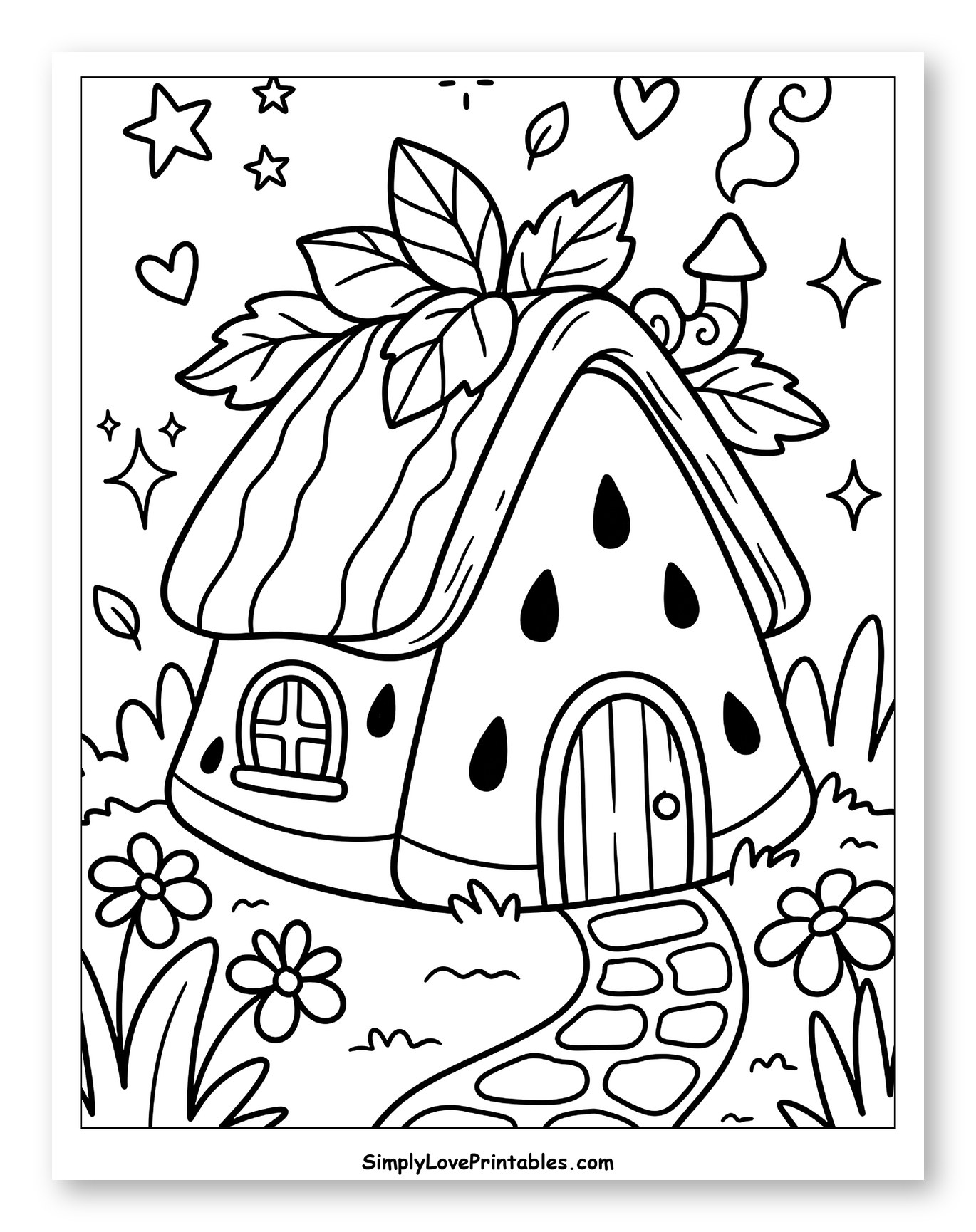 Cute Watermelon House with a Path