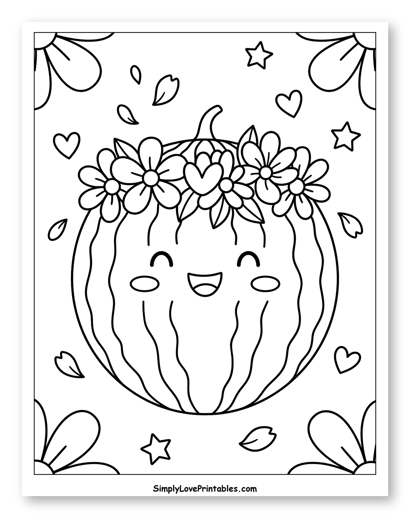 Cute Watermelon Wearing a Floral Crown