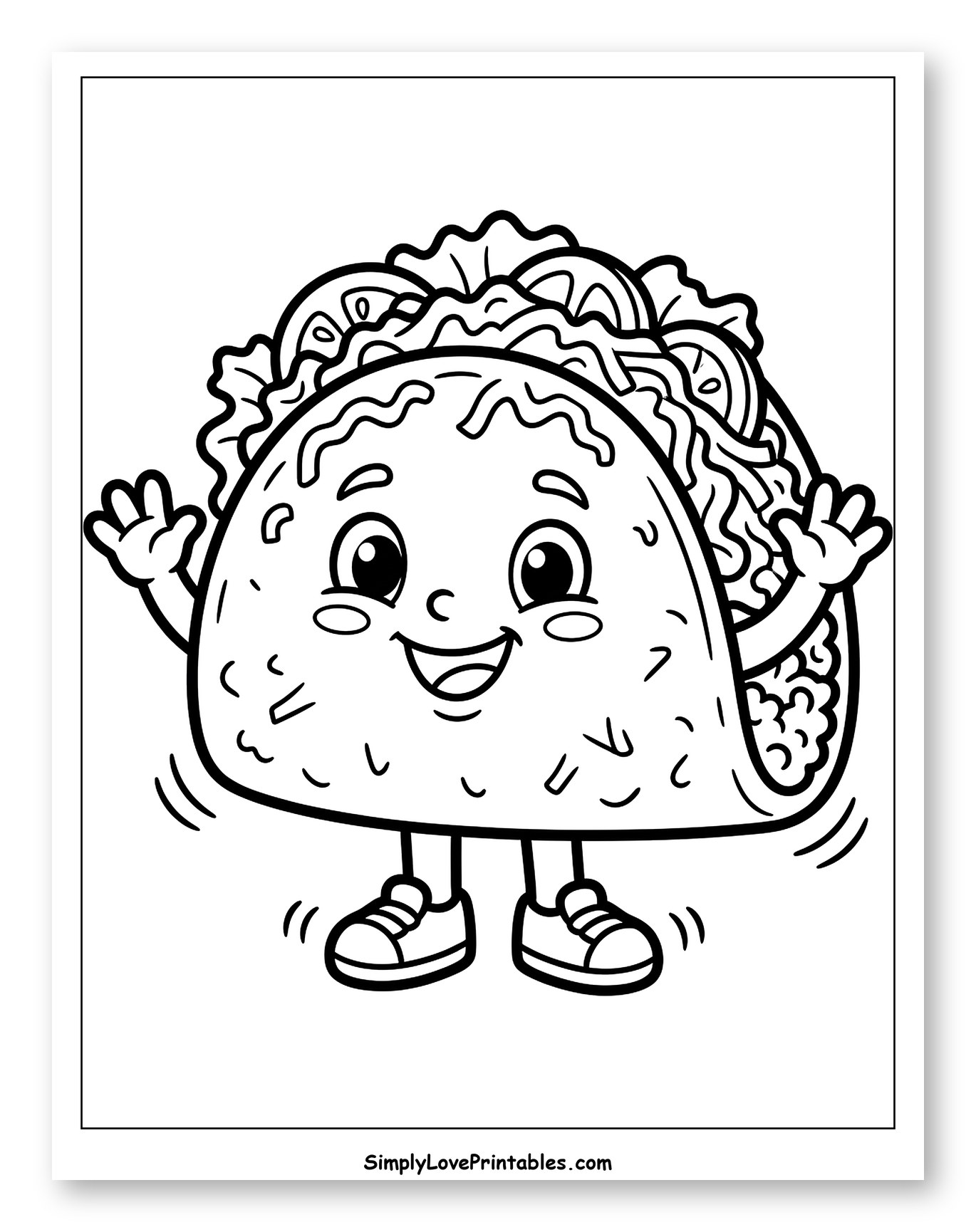 Cute Waving Taco with a Big Smile