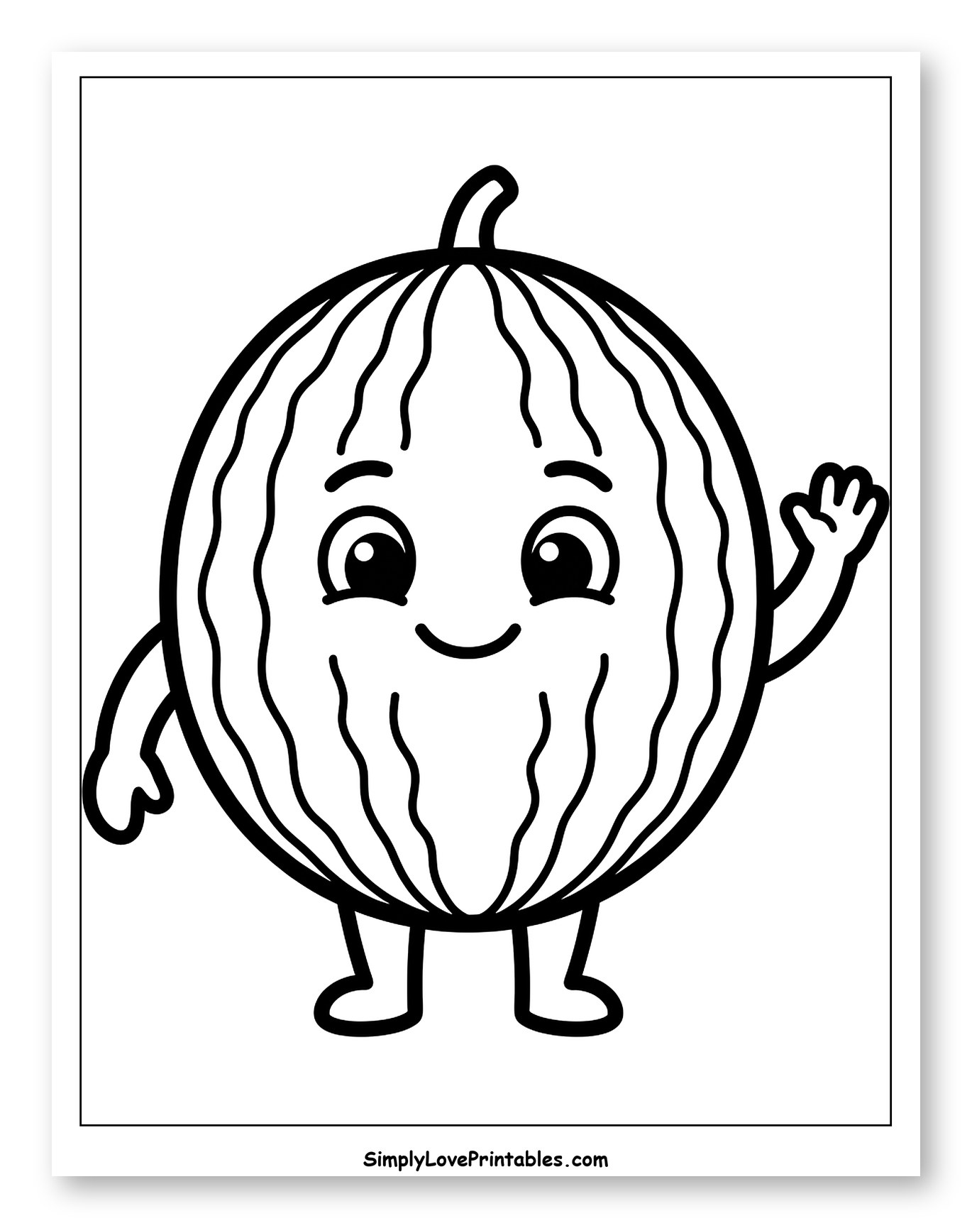 Cute Waving Watermelon Character