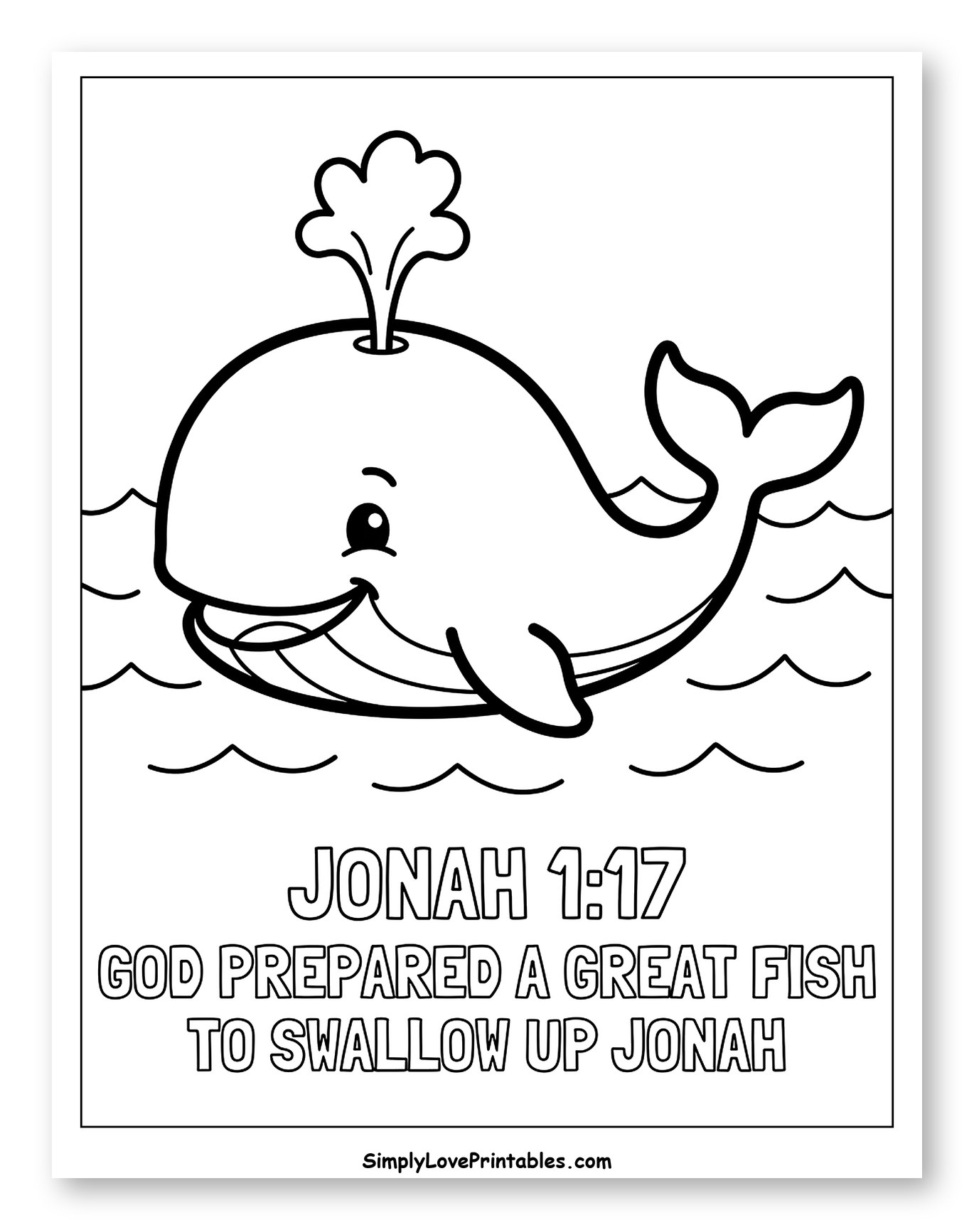 Cute Whale Spouting Water with Bible Verse