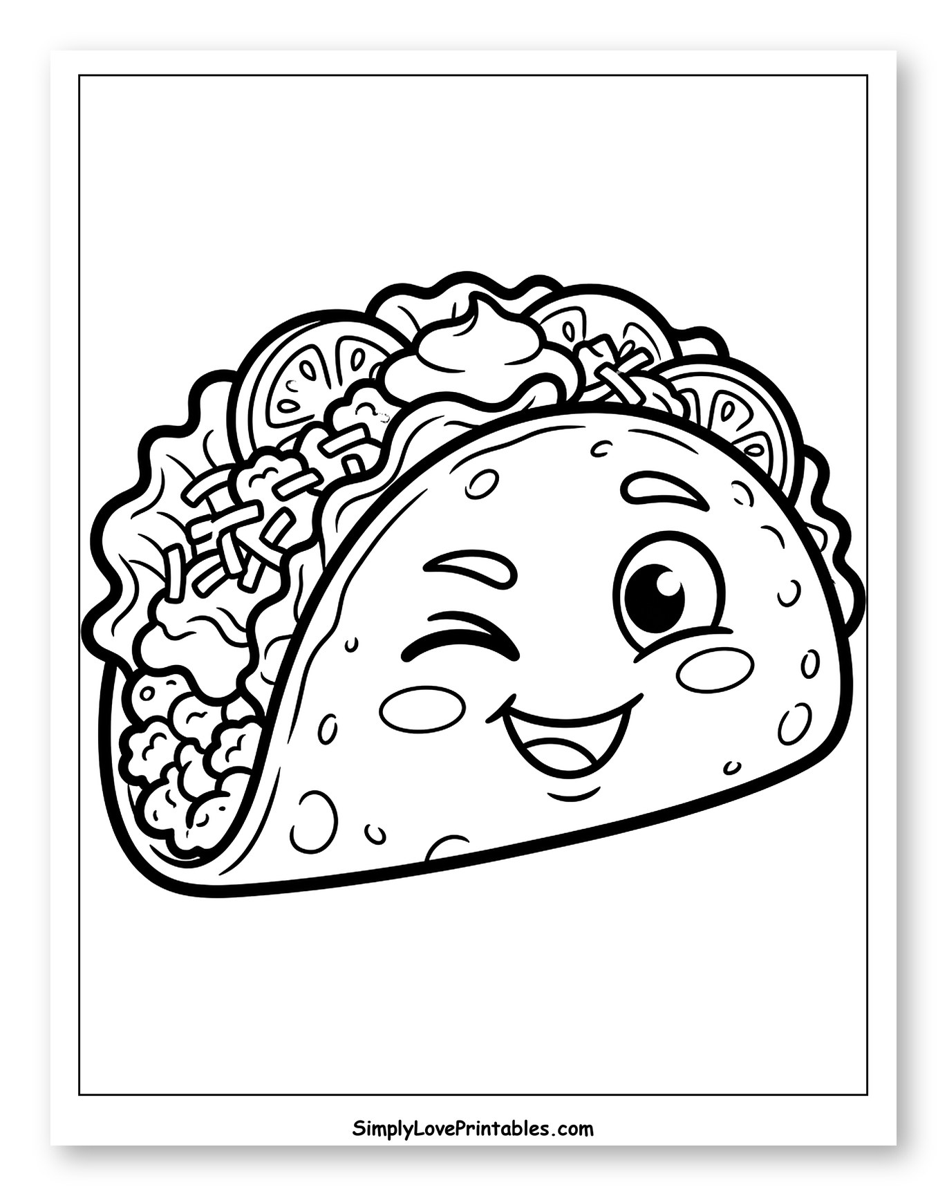Cute Winking Taco with Delicious Fillings