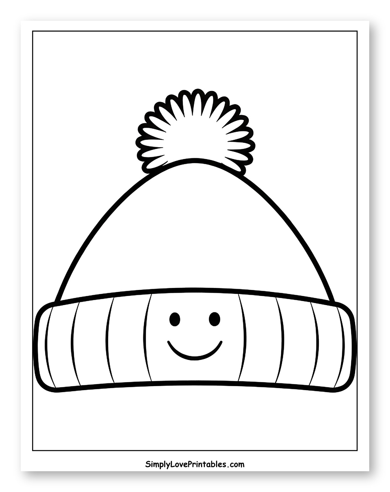 Cute Winter Hat with Smiley Face